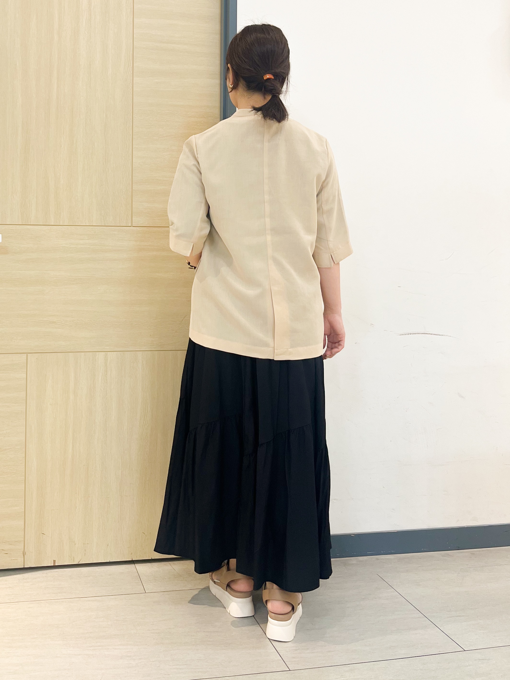 YOさんの「grove｜【洗濯機OK/ひんやり】軽く羽織れるハーフスリーブジャケット」を使ったコーディネート