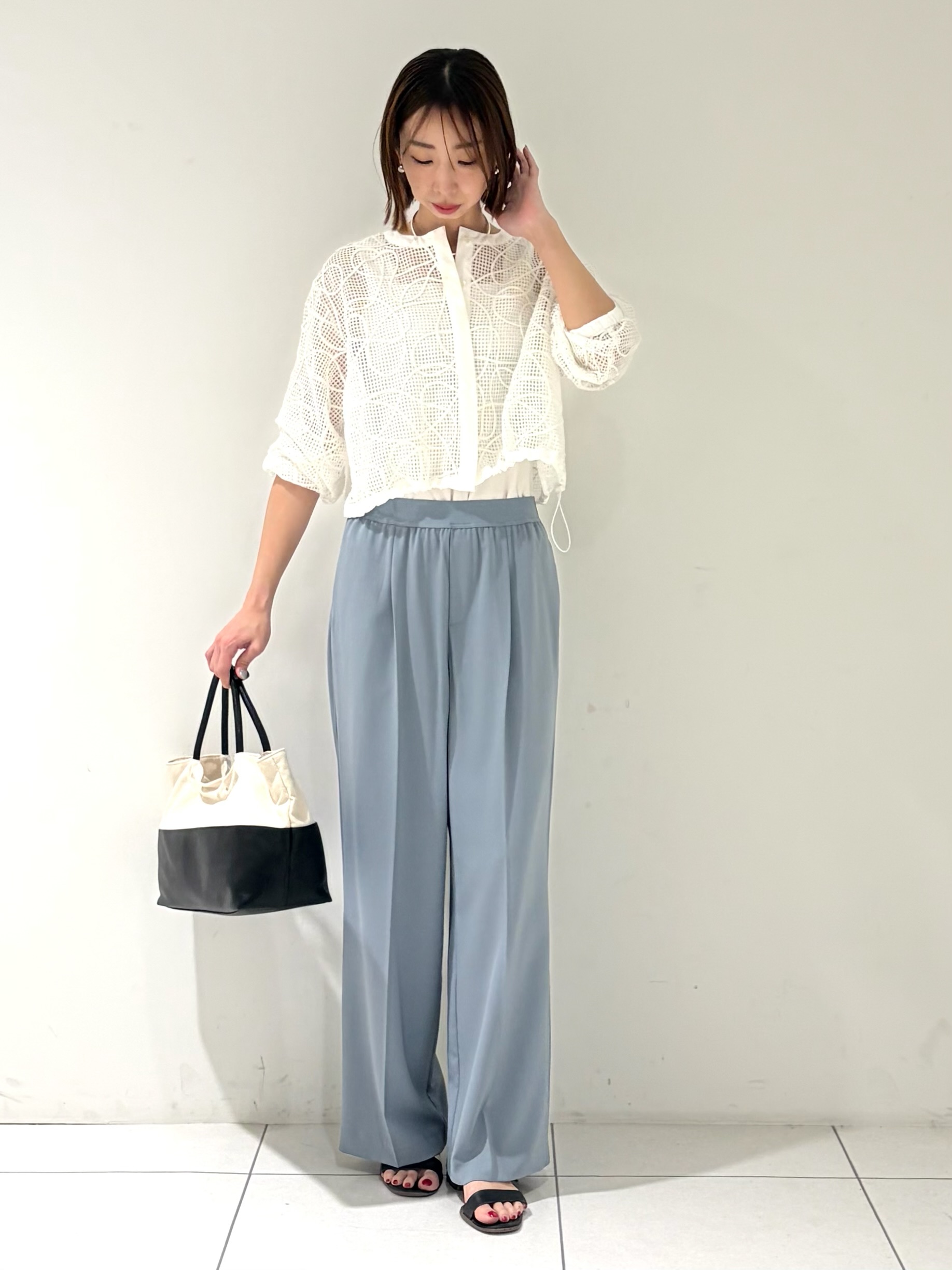 shioriさんの「INDIVI｜アートメッシュブルゾン」を使ったコーディネート