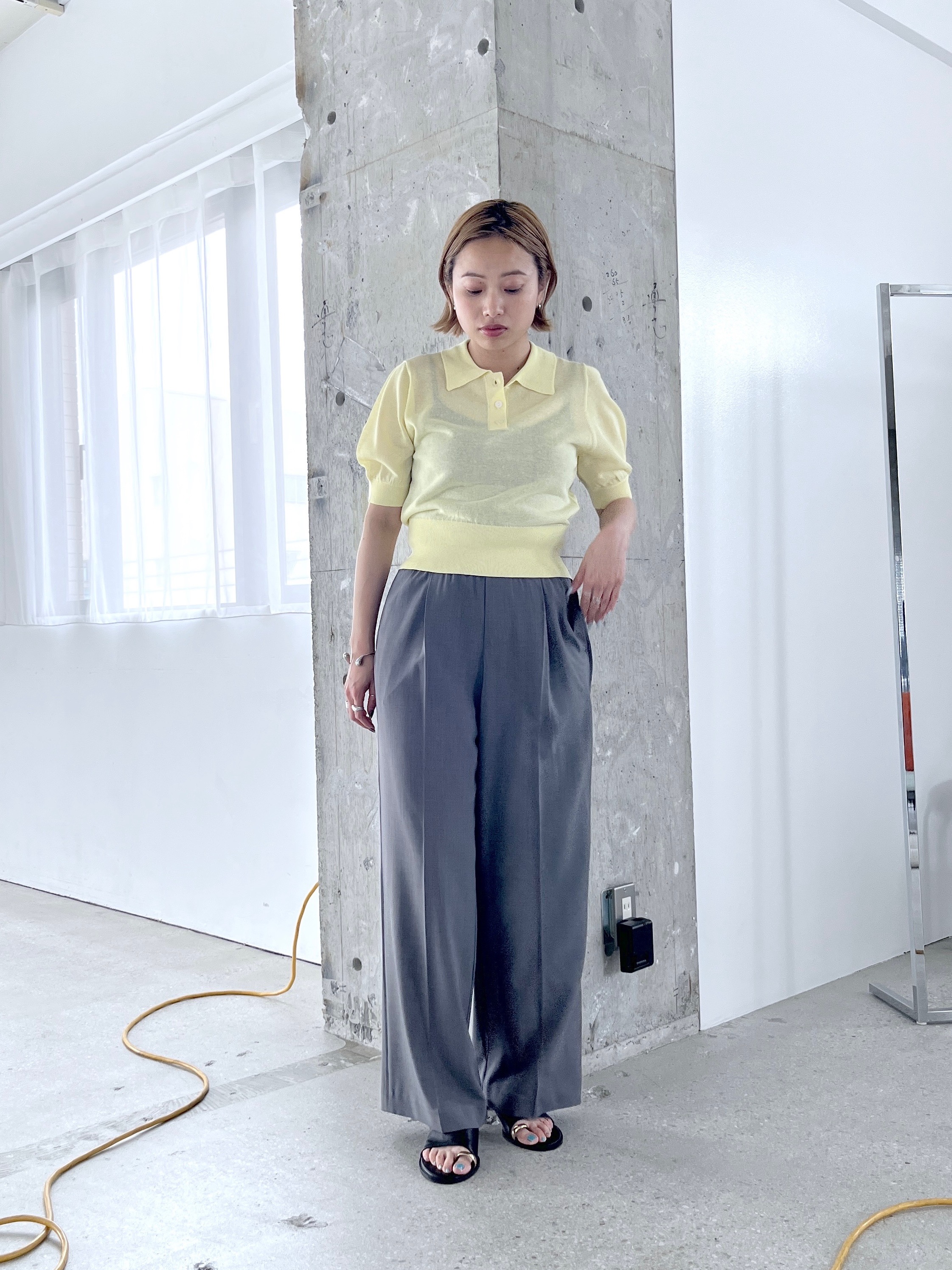 Harukaさんの「INDIVI｜フォルムスリーブポロニット」を使ったコーディネート
