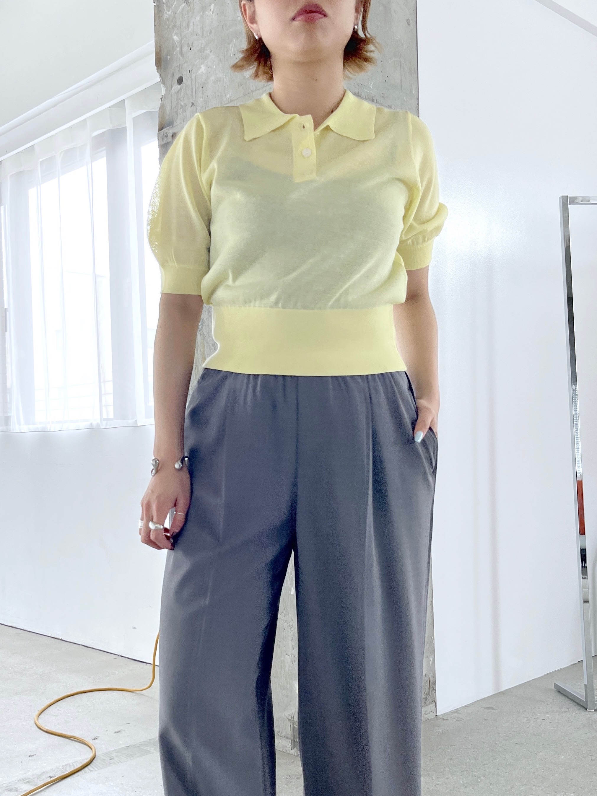 Harukaさんの「INDIVI｜フォルムスリーブポロニット」を使ったコーディネート