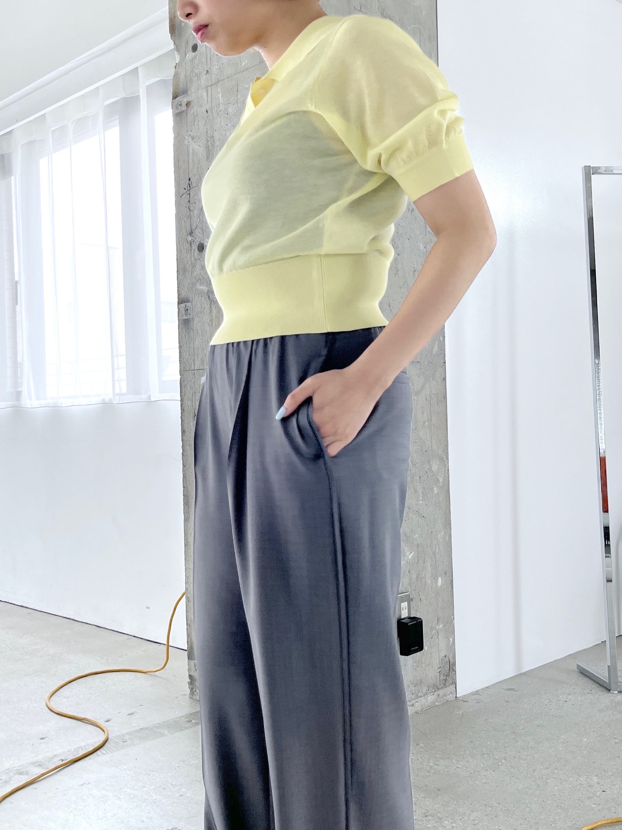 Harukaさんの「INDIVI｜フォルムスリーブポロニット」を使ったコーディネート