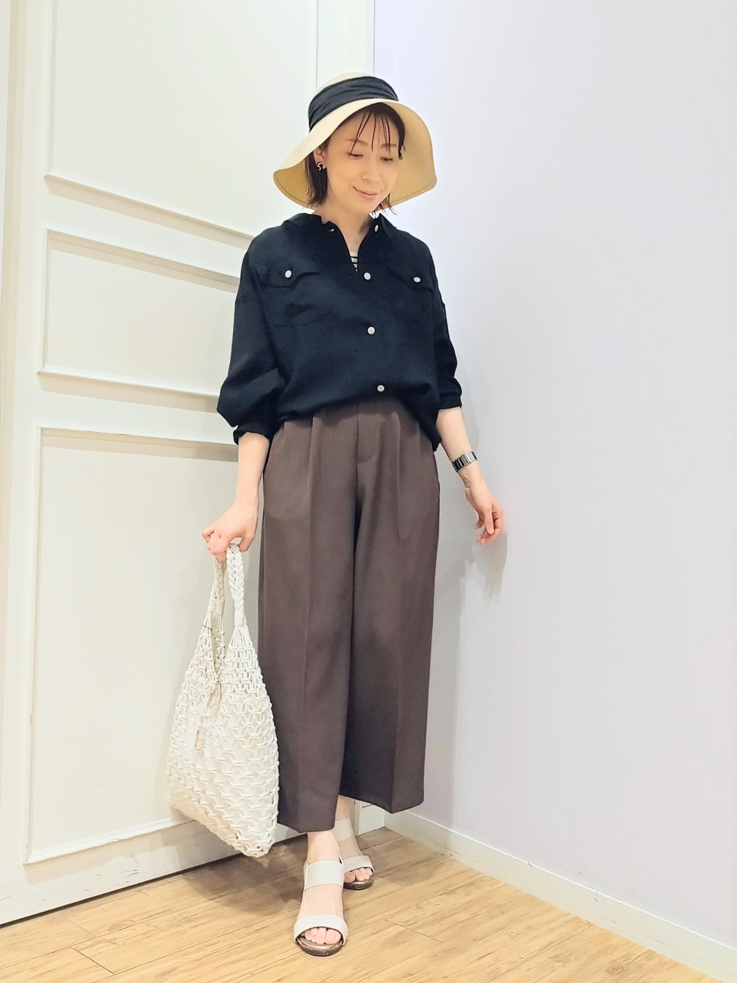 miomioさんの「SHOO･LA･RUE｜【洗濯機可/S-LL】Gジャン風シアーシャツジャケット」を使ったコーディネート