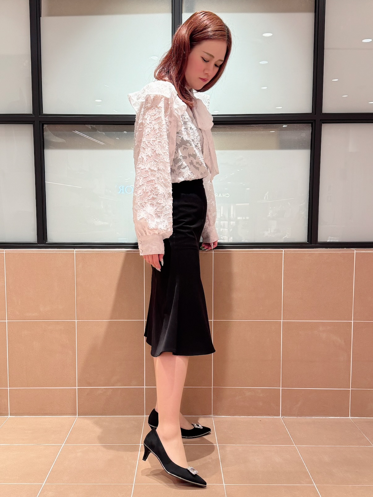 すみれさんの「ESPERANZA｜◆【晴雨兼用/12時間パンプス】約5.5cm　歩きやすくて疲れにくい」を使ったコーディネート