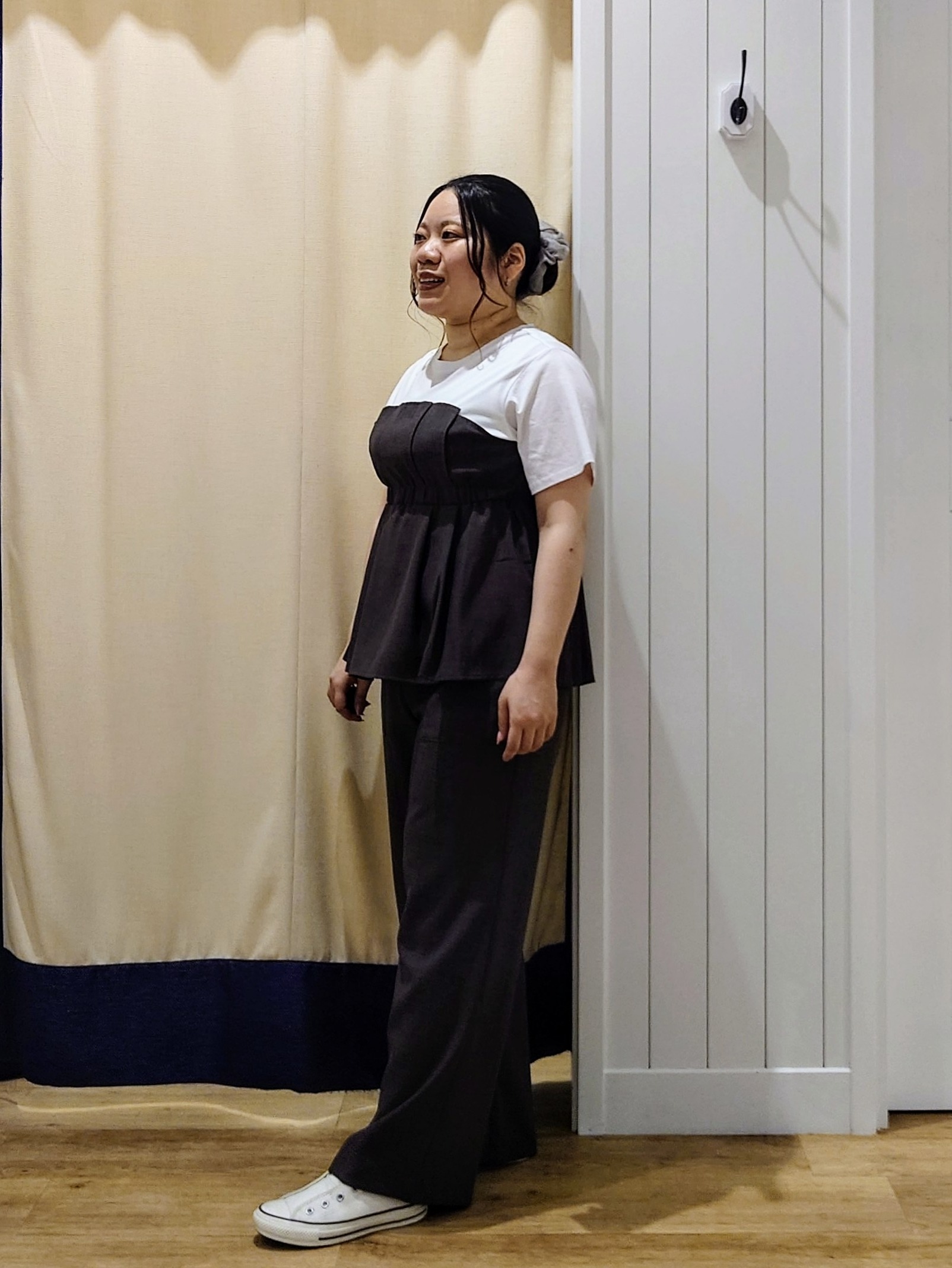 Haraさんの「Dessin｜【セットアップ可/UVカット/洗える】ビスチェドッキングTシャツ」を使ったコーディネート