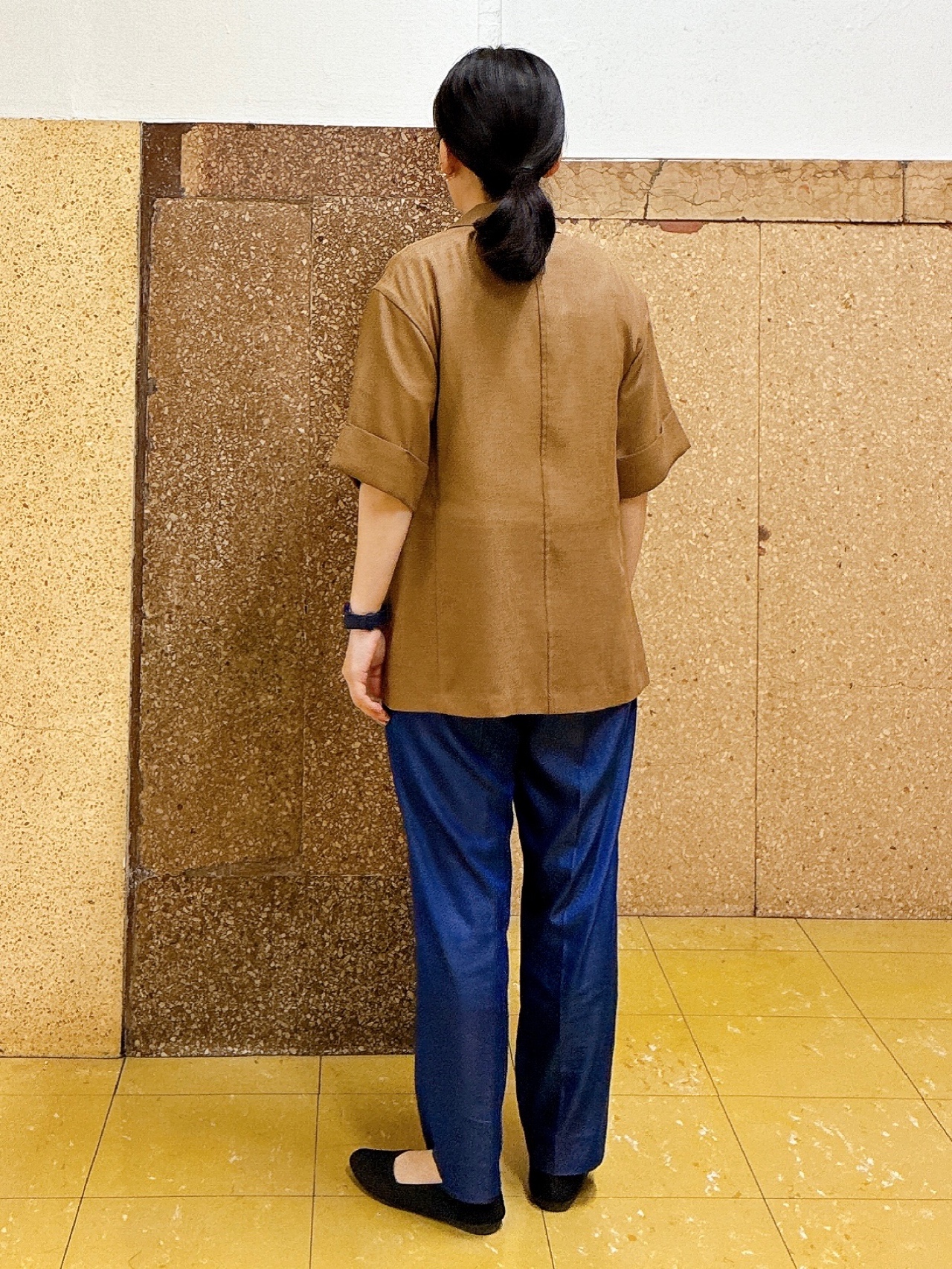 hattoriさんの「INDIVI｜【洗える／メッシュ素材／SETUP可能】半袖シアージャケット」を使ったコーディネート