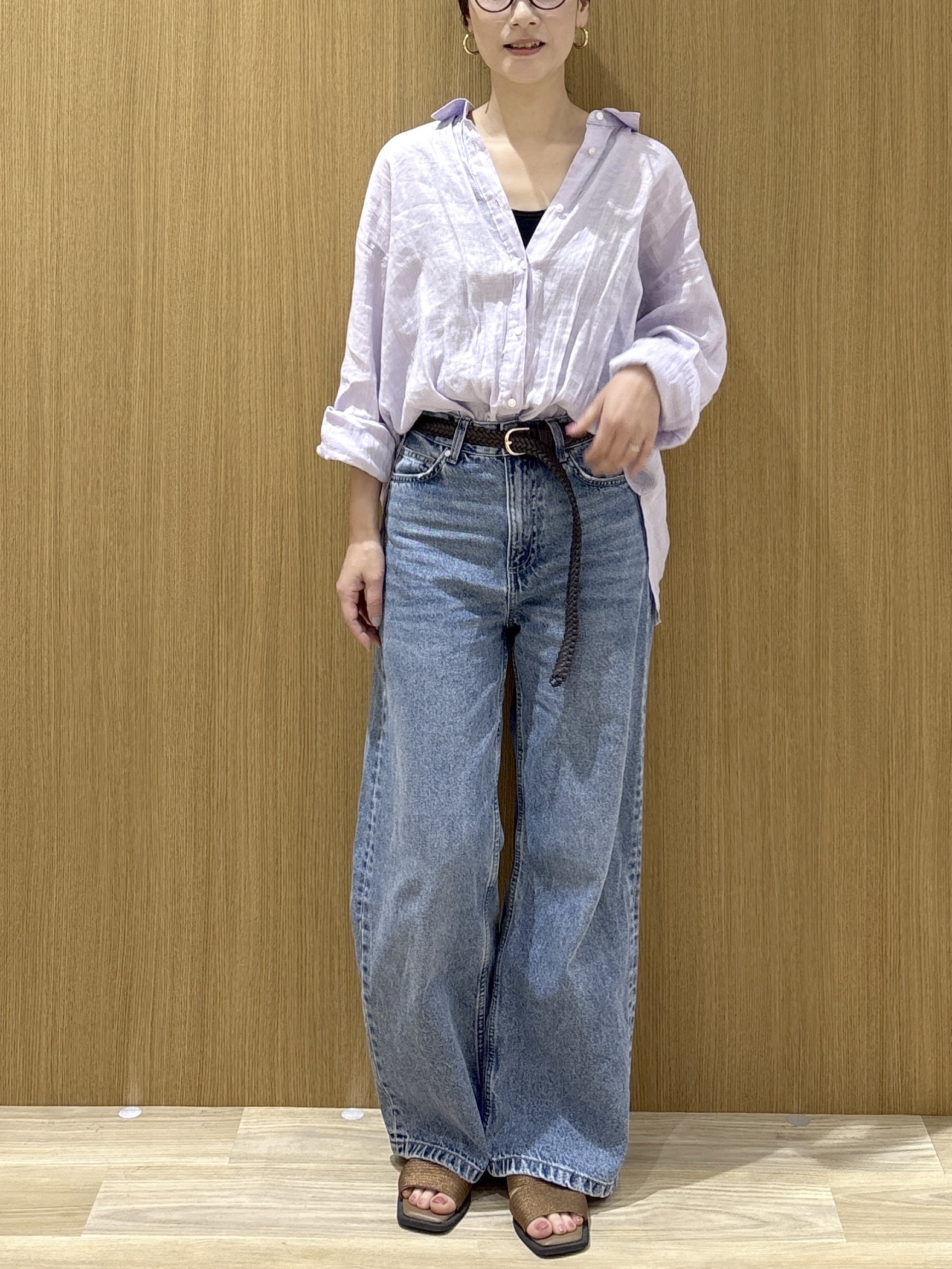 たけねぇさんの「OPAQUE.CLIP｜フレンチリネンシャツ／カシュクール【洗濯機OK】《5col》」を使ったコーディネート