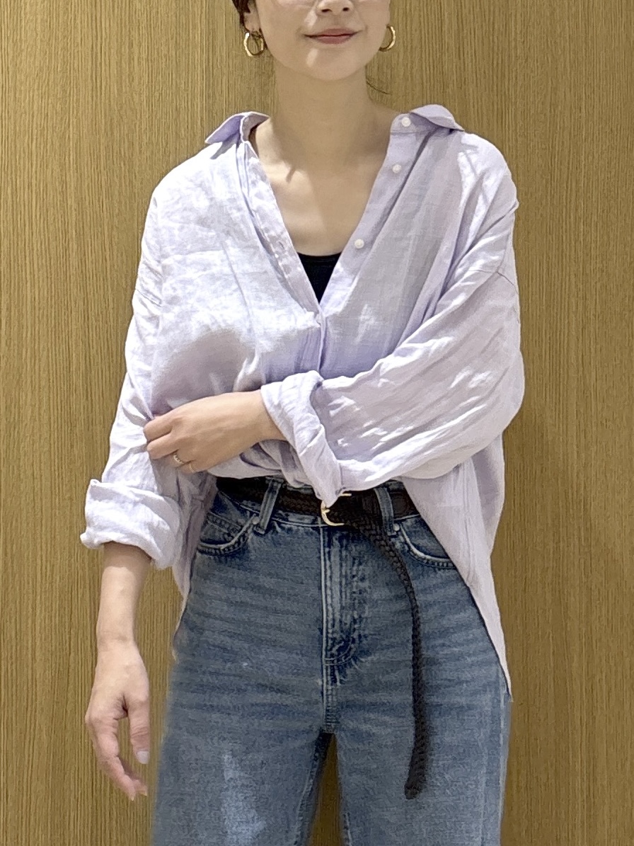 たけねぇさんの「OPAQUE.CLIP｜フレンチリネンシャツ／カシュクール【洗濯機OK】《5col》」を使ったコーディネート