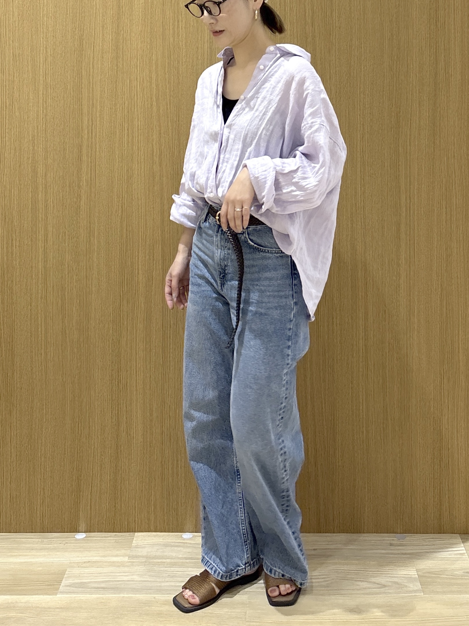 たけねぇさんの「OPAQUE.CLIP｜フレンチリネンシャツ／カシュクール【洗濯機OK】《5col》」を使ったコーディネート