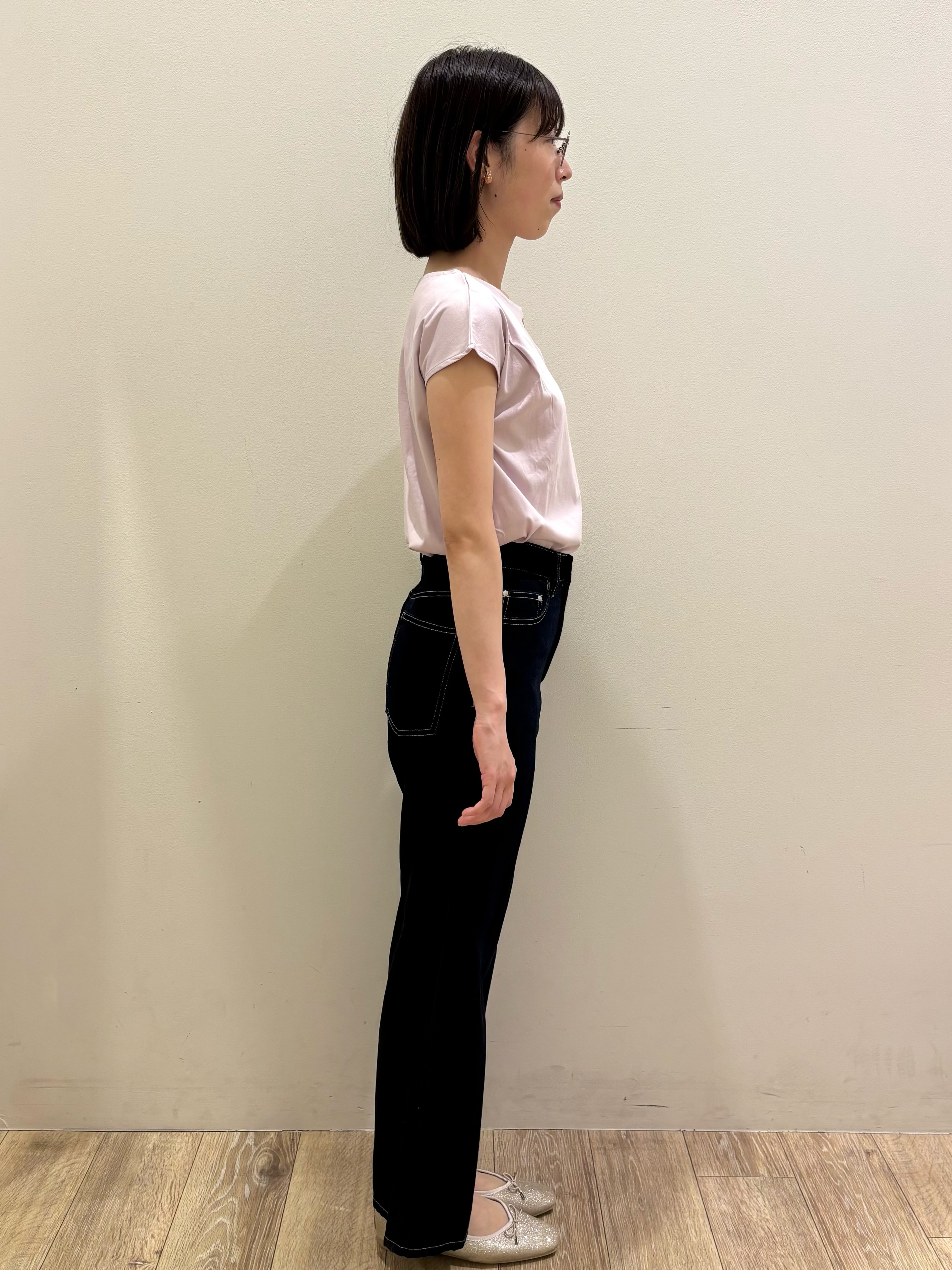 honamiさんの「index｜【接触冷感】ビジューキーネックフレンチトップス《UVケア／洗濯機OK／XS～3L／8col》」を使ったコーディネート