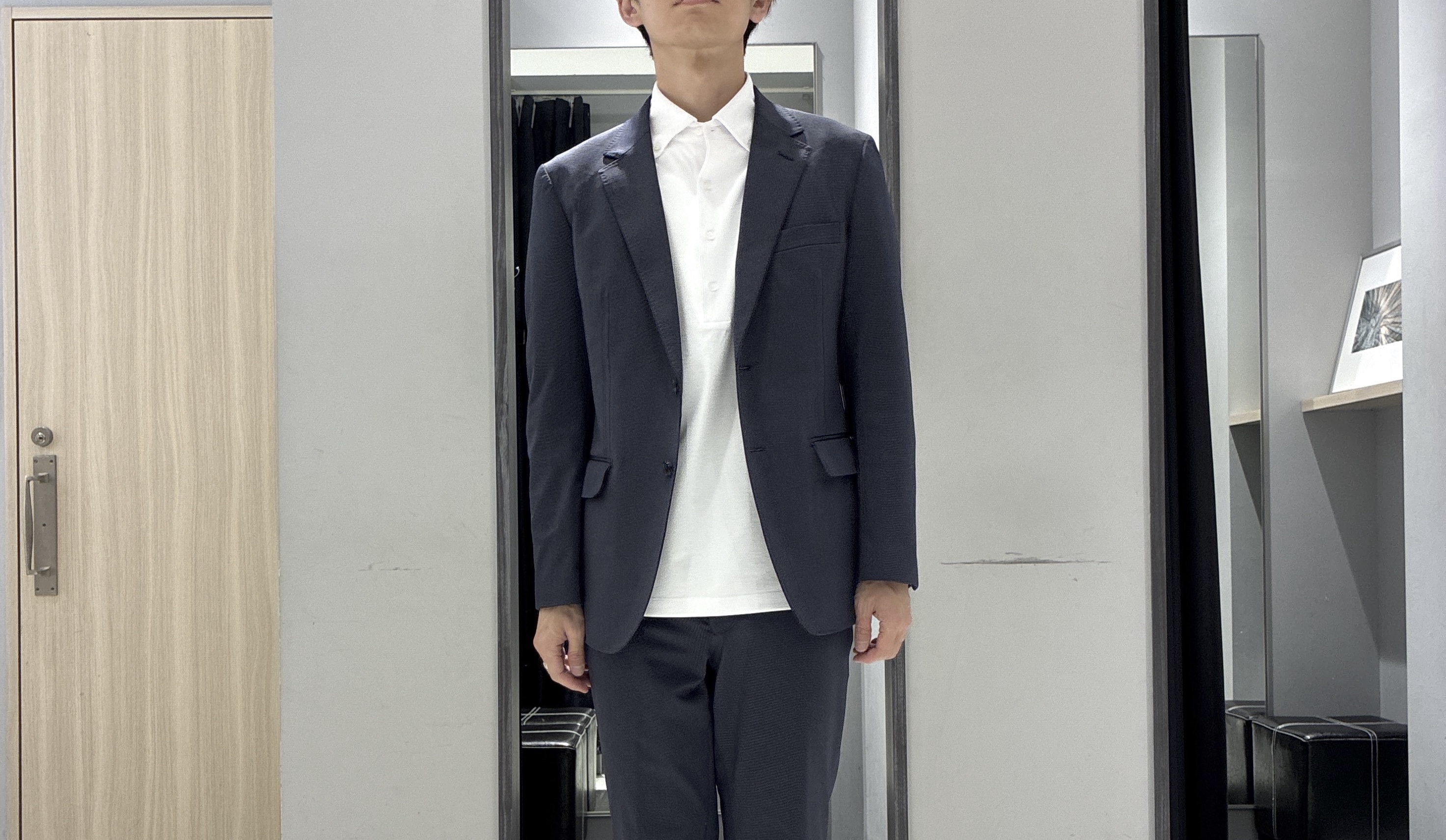 わいずみさんの「TAKEO KIKUCHI｜【360&deg;ストレッチ／軽量】None Of Stress ライト ジャケット（セットアップ対応）」を使ったコーディネート