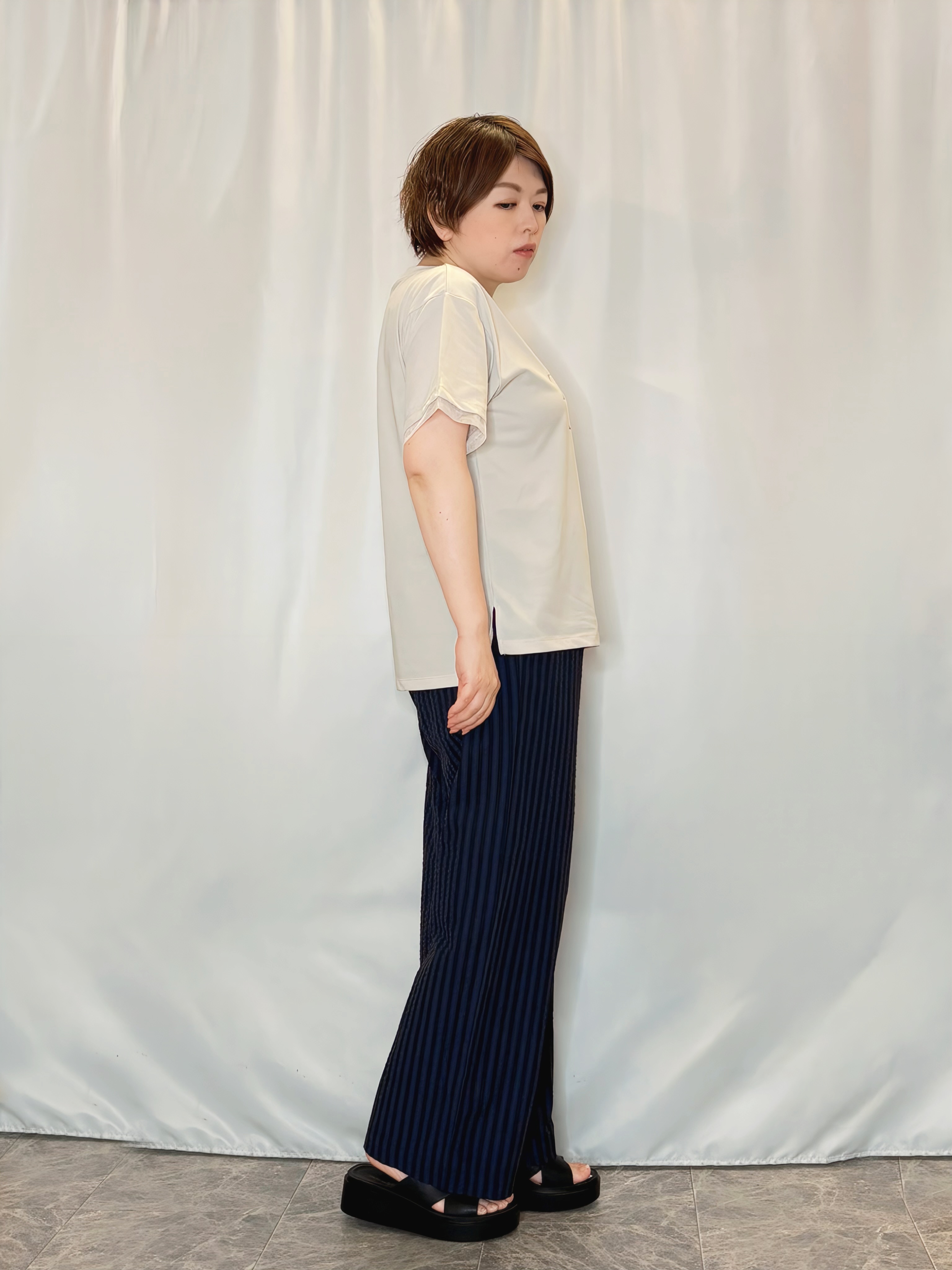 たみさんの「SHOO･LA･RUE｜【洗濯機可/S-LL】Gジャン風シアーシャツジャケット」を使ったコーディネート
