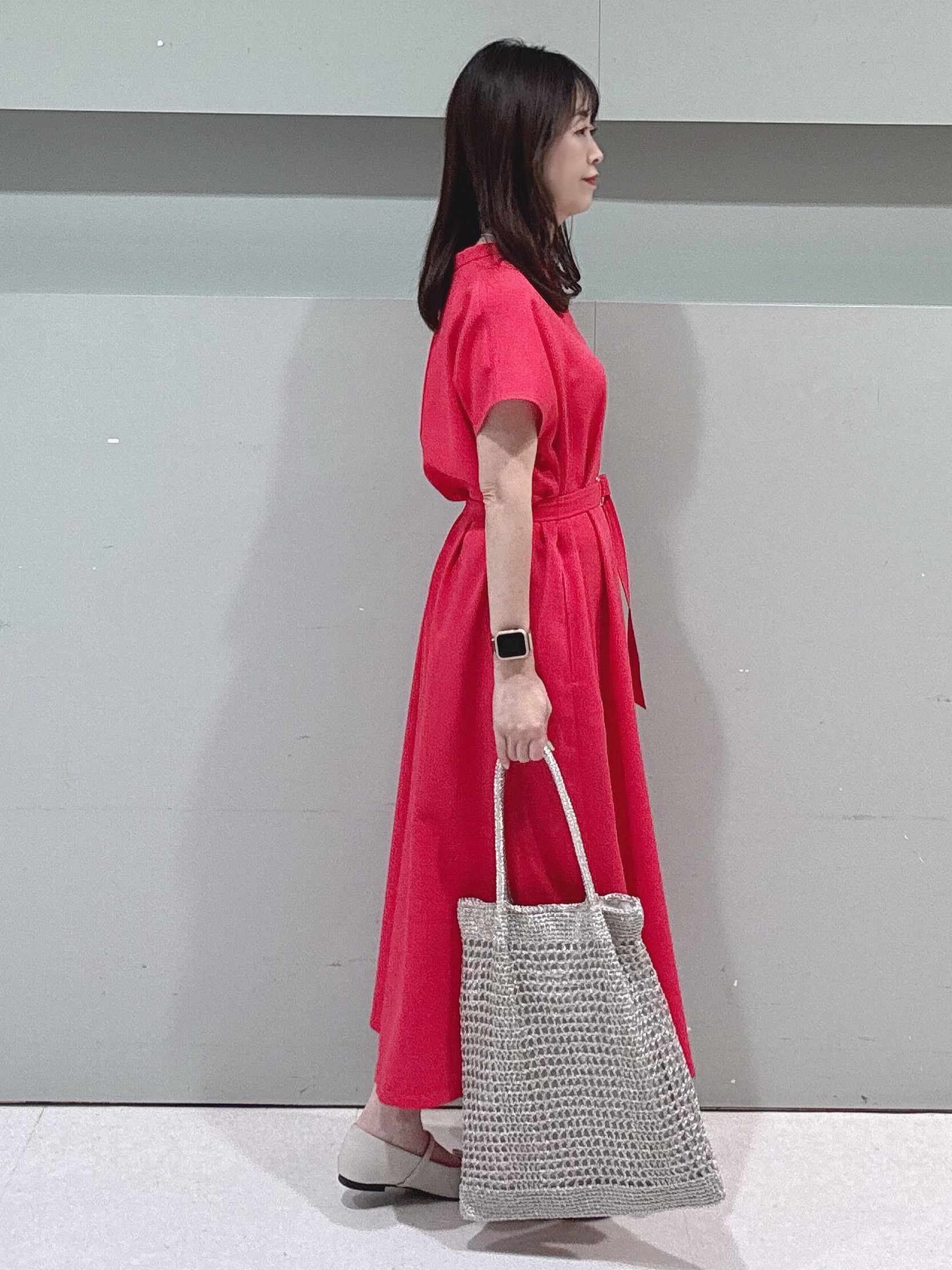 makiさんの「UNTITLED｜【UV/接触冷感/遮熱/通気性】スラブバンドカラーワンピース」を使ったコーディネート