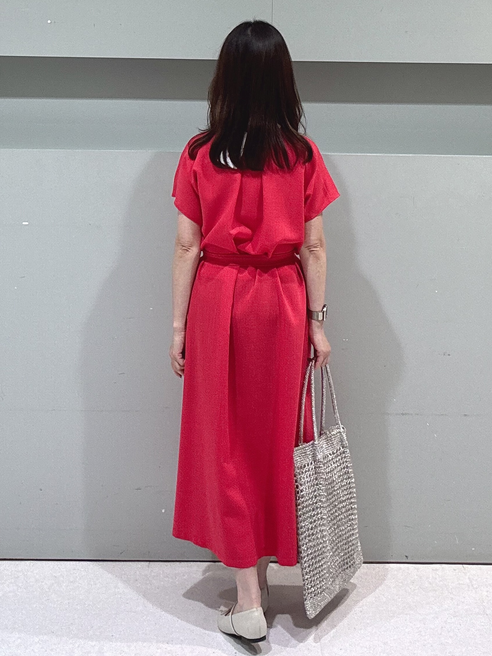 makiさんの「UNTITLED｜【UV/接触冷感/遮熱/通気性】スラブバンドカラーワンピース」を使ったコーディネート