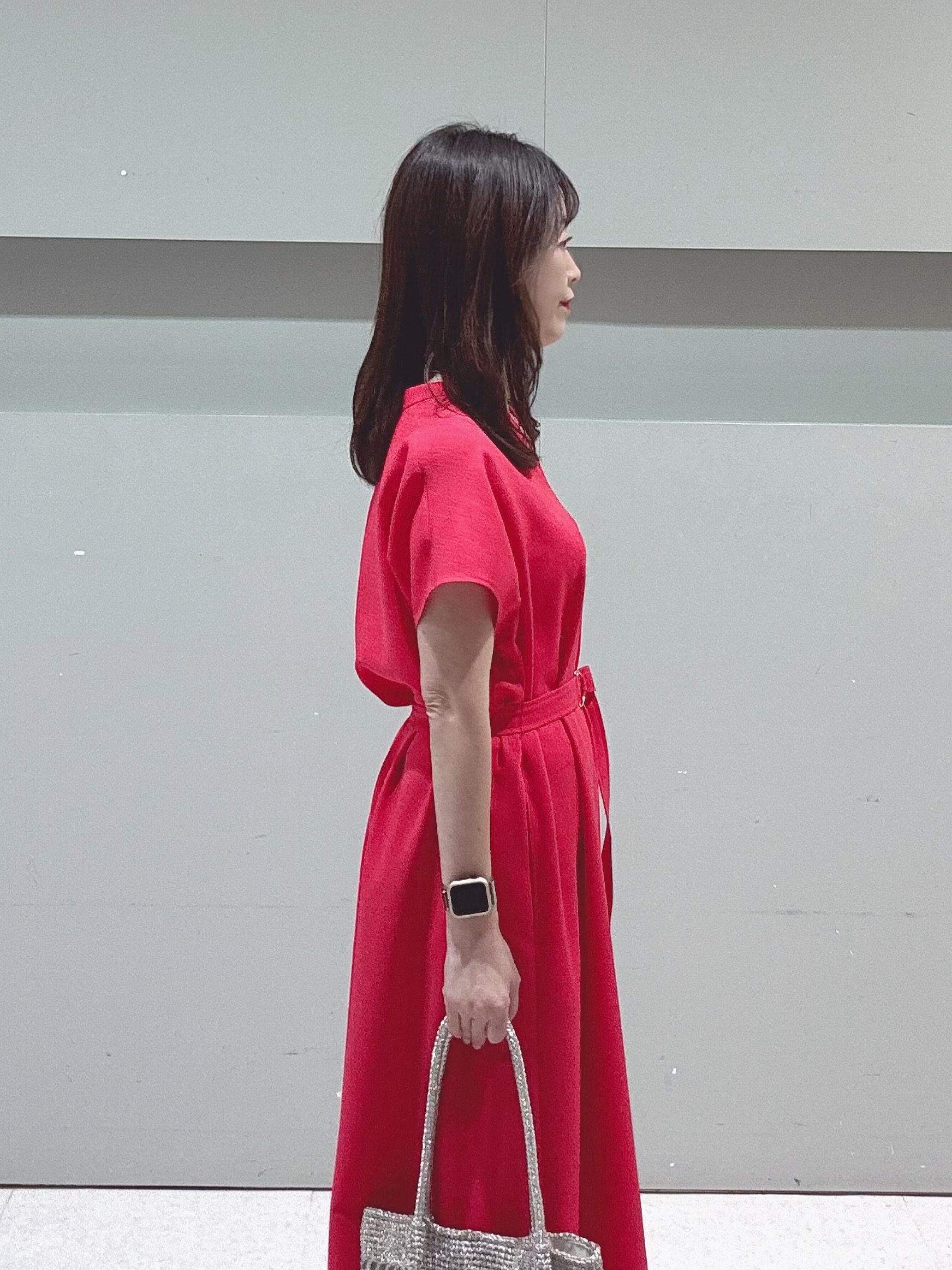 makiさんの「UNTITLED｜【UV/接触冷感/遮熱/通気性】スラブバンドカラーワンピース」を使ったコーディネート