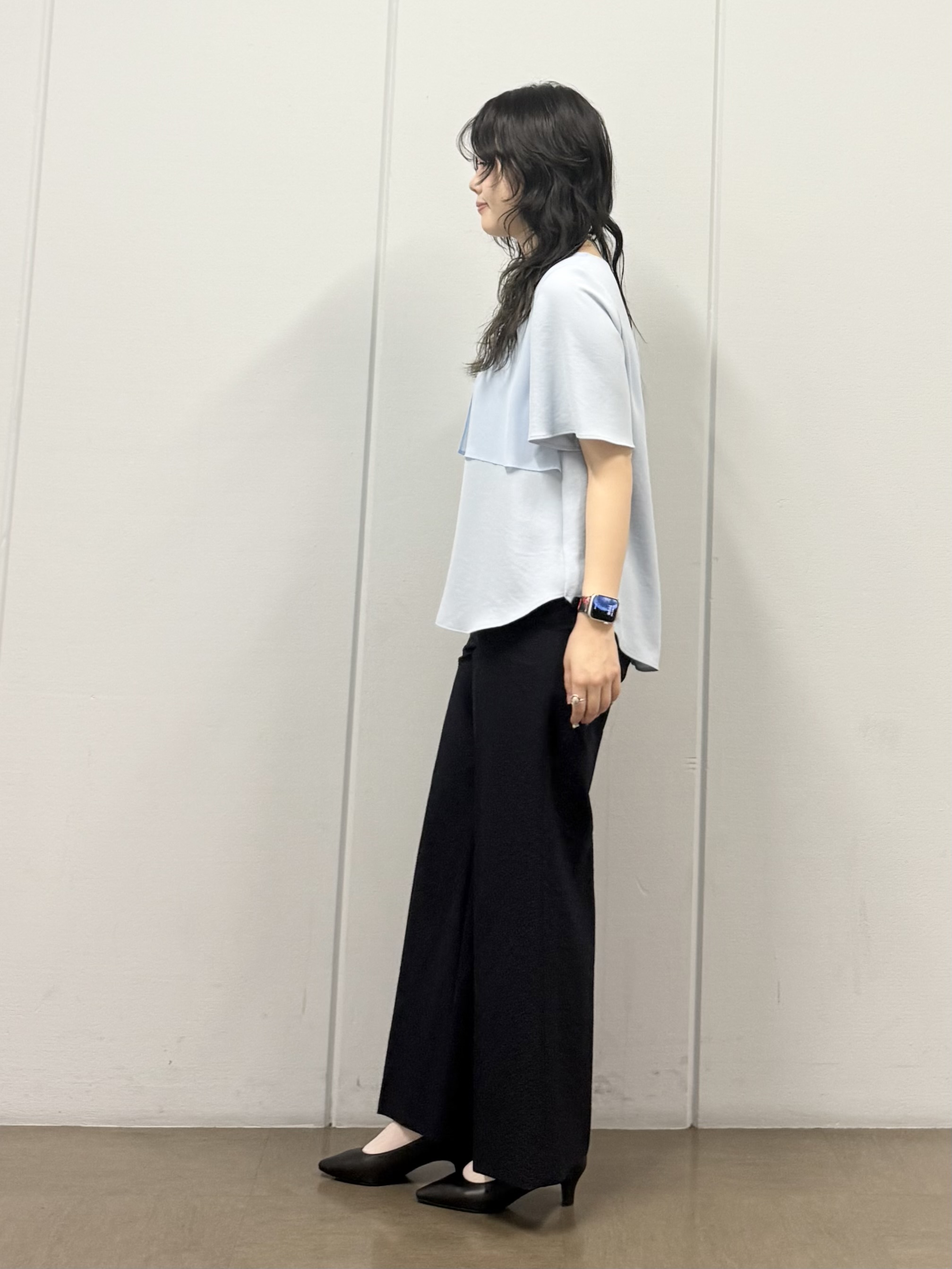 mizukiさんの「INDIVI｜【着る日傘】シフォンドッキングブラウス」を使ったコーディネート