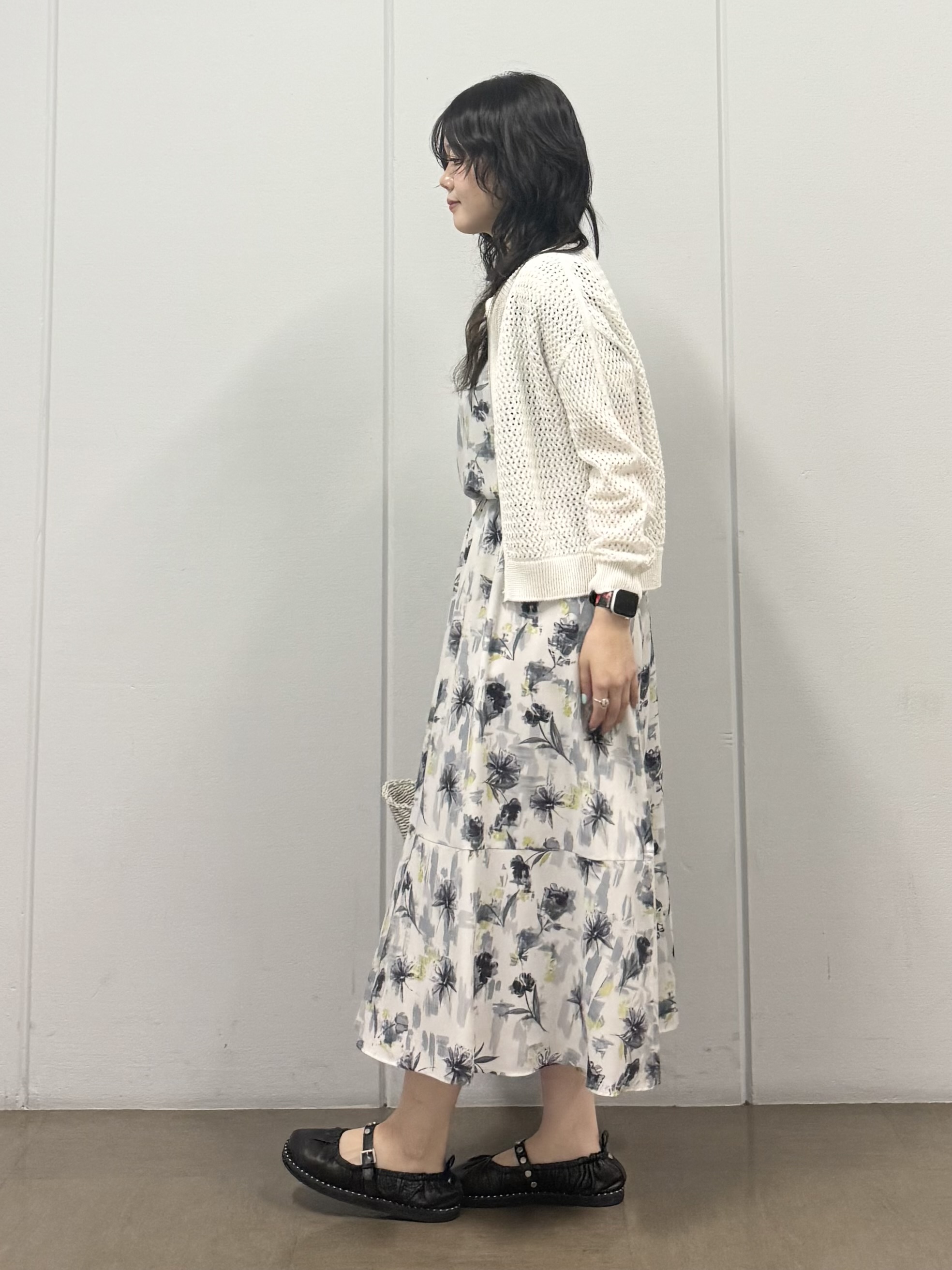 mizukiさんの「INDIVI｜【洗える／コットン】メッシュジップニットカーディガン」を使ったコーディネート
