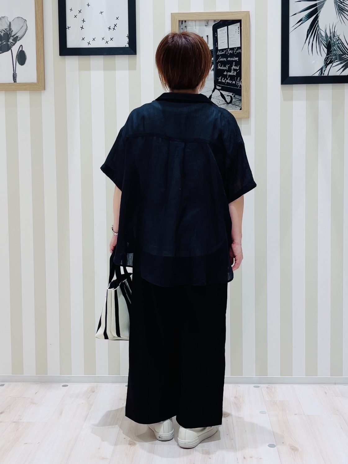 ma_miさんの「SHOO･LA･RUE｜【S-LL】ナチュラルに決まる 半袖シアーシャツジャケット」を使ったコーディネート