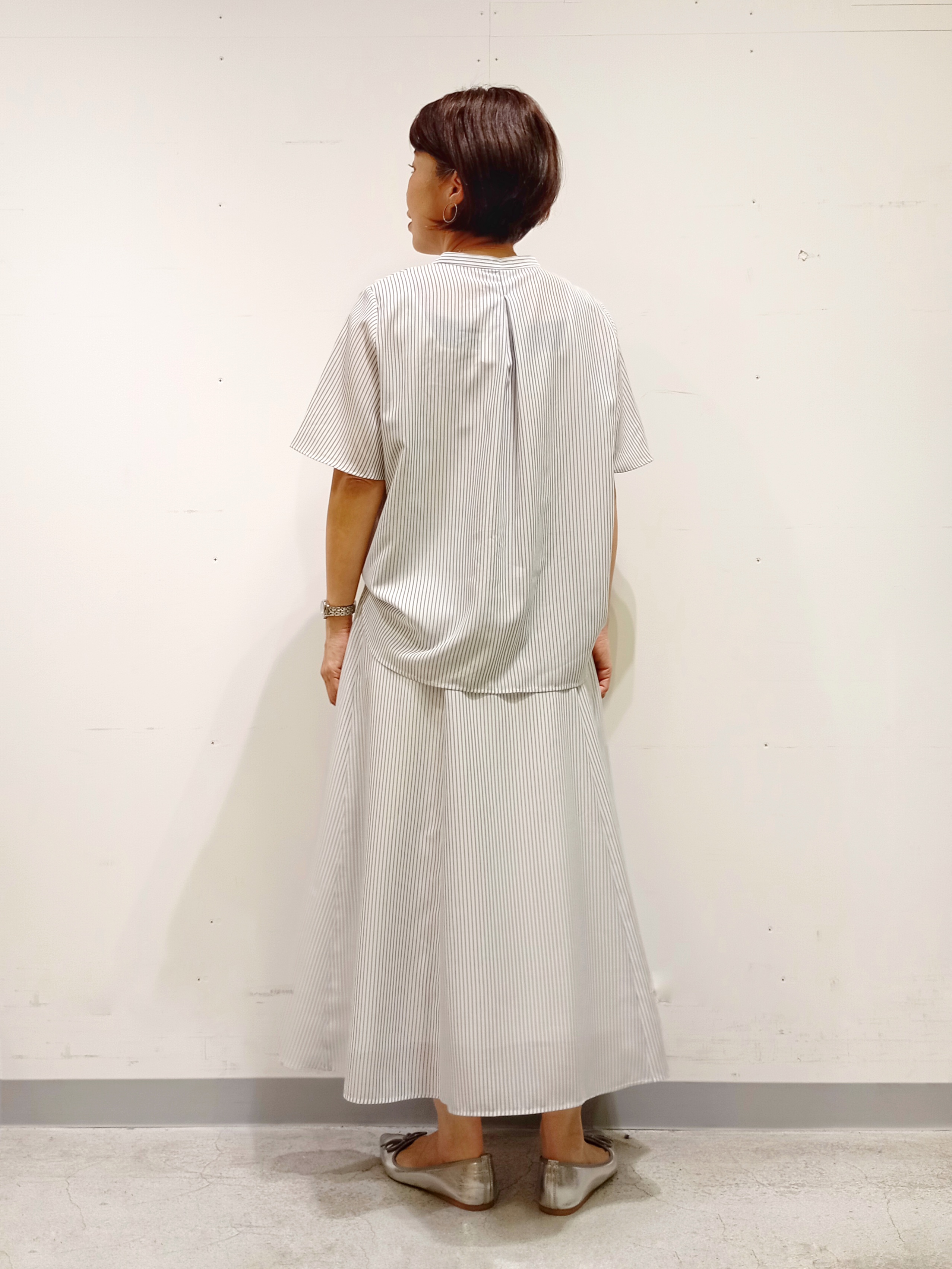 Kさんの「INDIVI｜【接触冷感/洗える】シアーシャンブレーピンタックブラウス」を使ったコーディネート