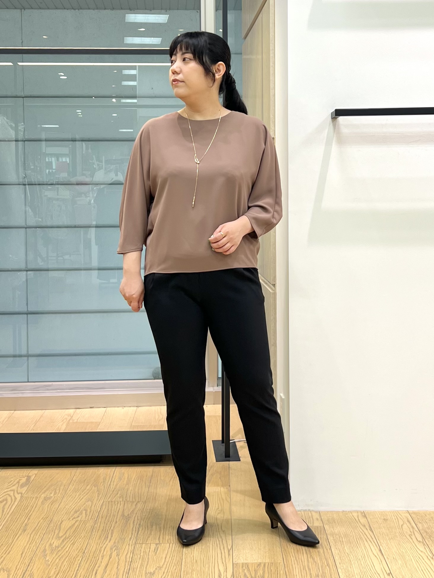 shimaさんの「INDIVI｜【接触冷感／透湿／着る日傘】ドルマントップス」を使ったコーディネート