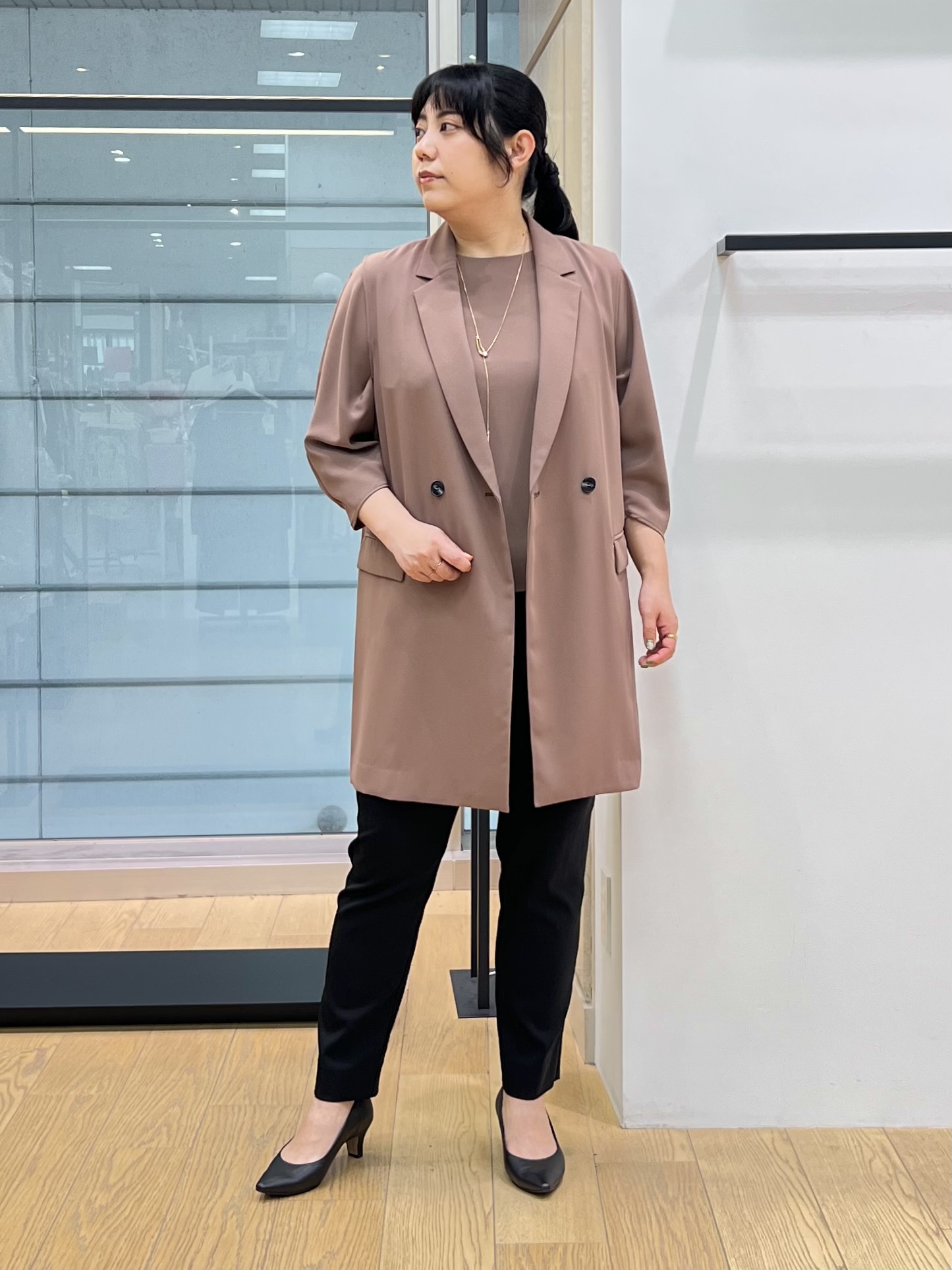 shimaさんの「INDIVI｜【接触冷感／透湿／着る日傘】颯爽ジレジャケット」を使ったコーディネート