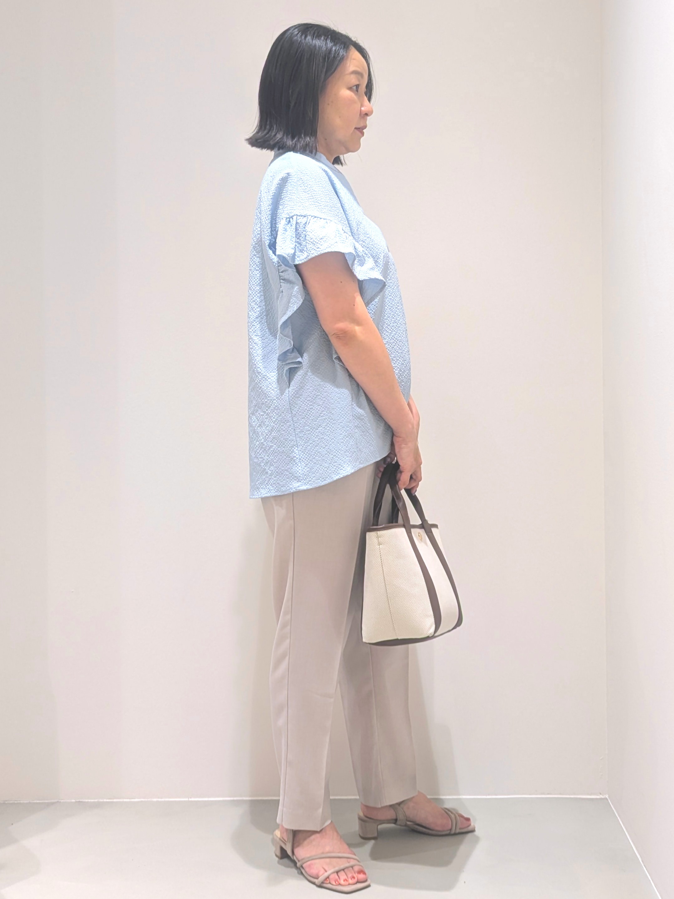 ゆきさんの「OPAQUE.CLIP｜【UV】フリルスキッパーブラウス《洗濯機OK》」を使ったコーディネート