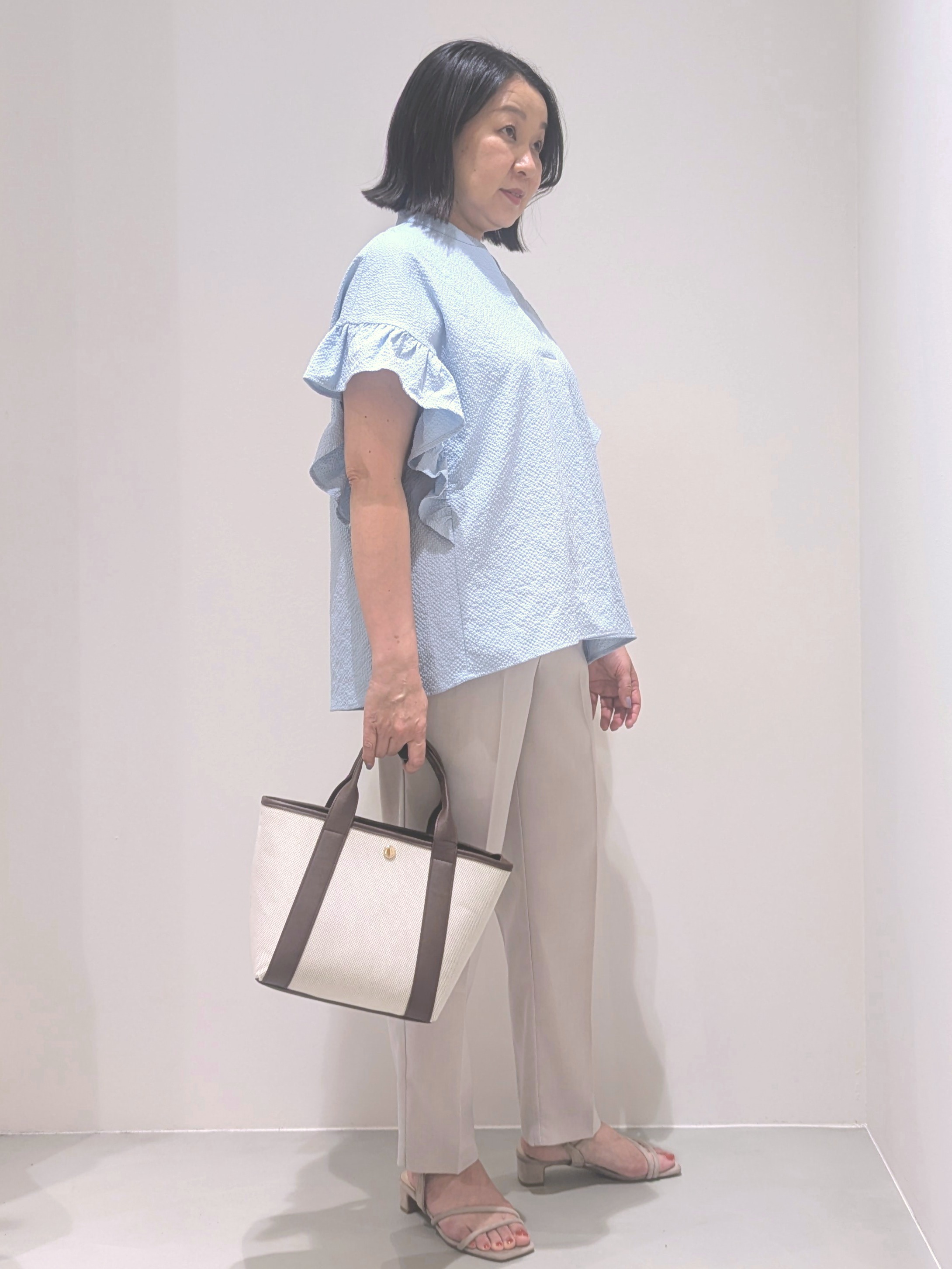 ゆきさんの「OPAQUE.CLIP｜【UV】フリルスキッパーブラウス《洗濯機OK》」を使ったコーディネート