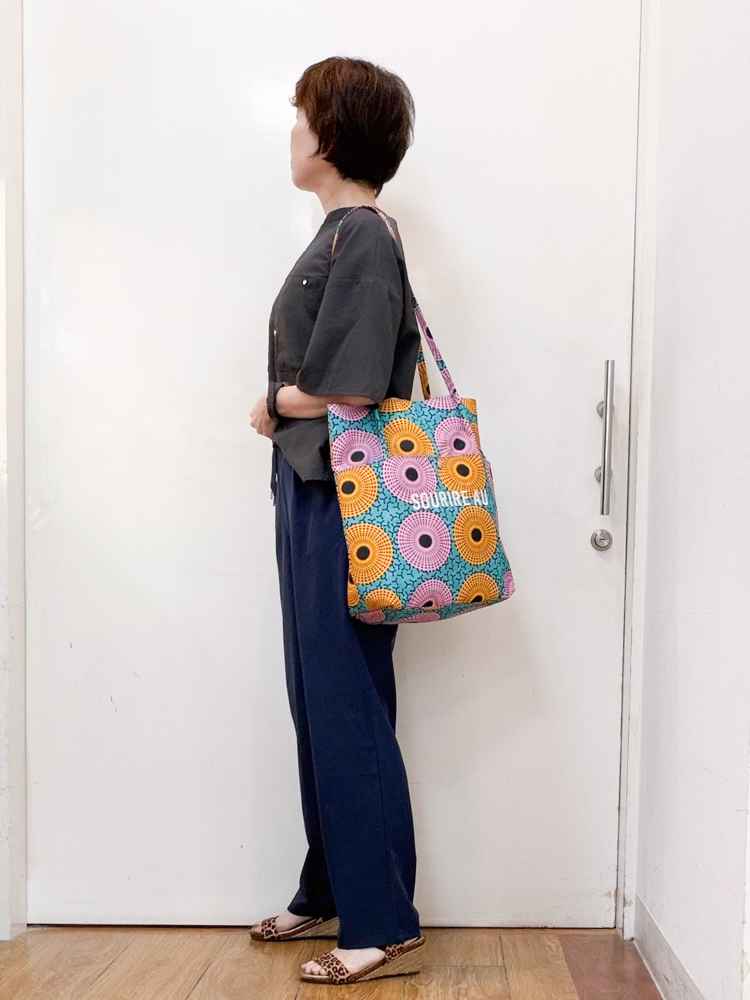 みぃさんの「SHOO･LA･RUE｜【洗濯機可/S-LL】大人の抜け感 ゆるっと5分袖シャツ」を使ったコーディネート