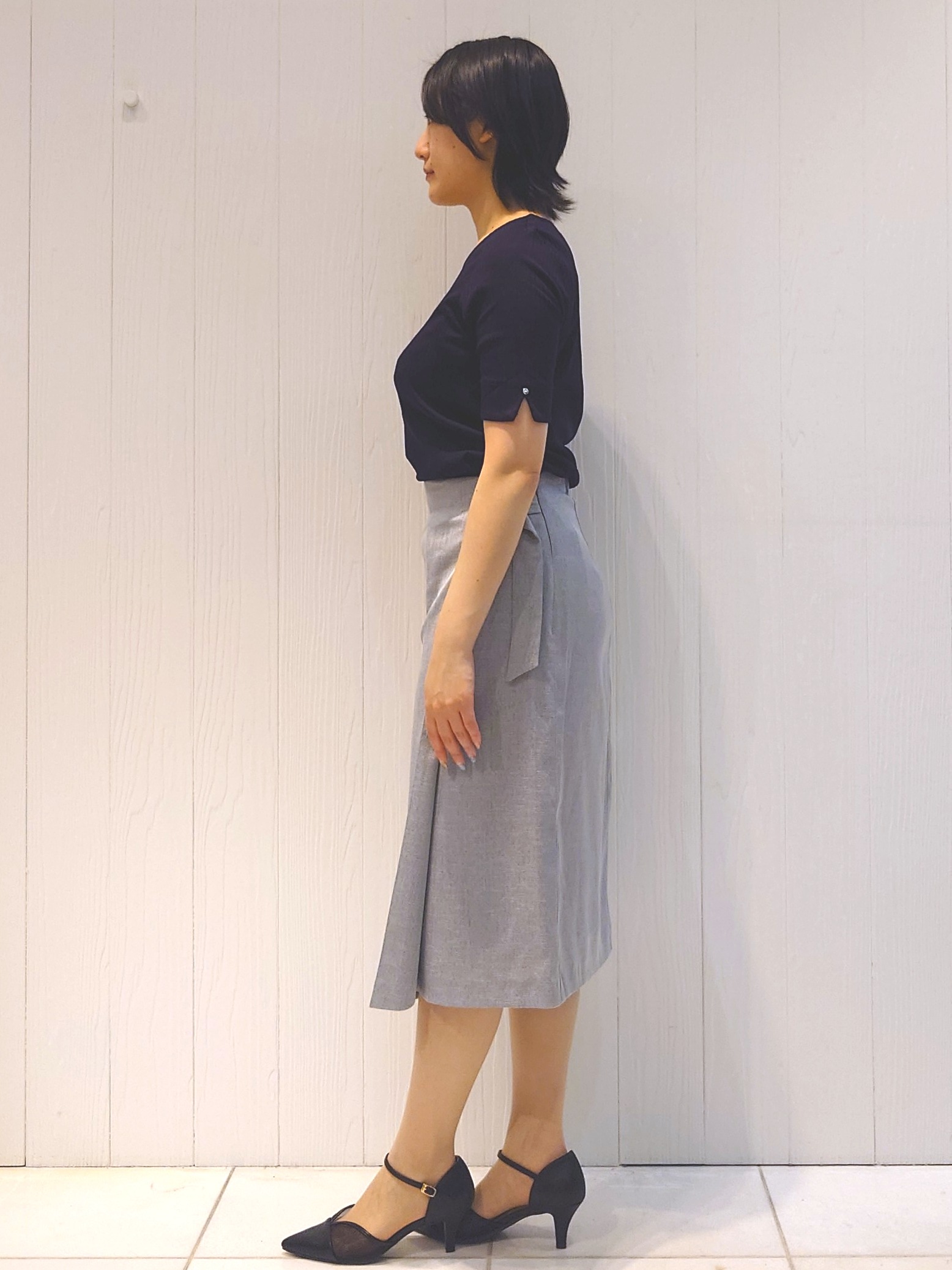haruさんの「index｜【接触冷感】スクエアネックワイドリブトップス《UVケア/洗濯機OK》」を使ったコーディネート