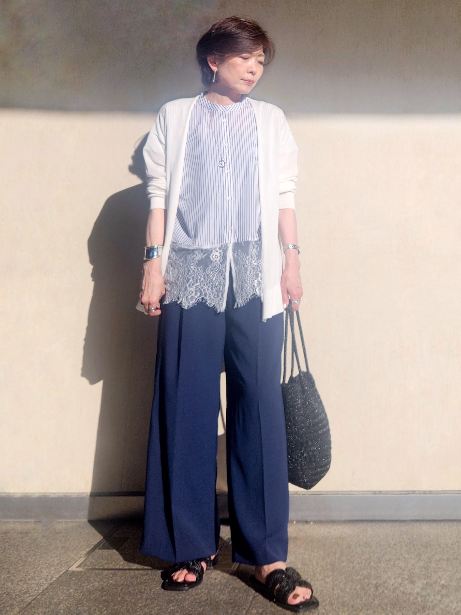 milkyさんの「OPAQUE.CLIP｜【接触冷感】ニットカーディガン《洗濯機OK／抗ピリング》」を使ったコーディネート