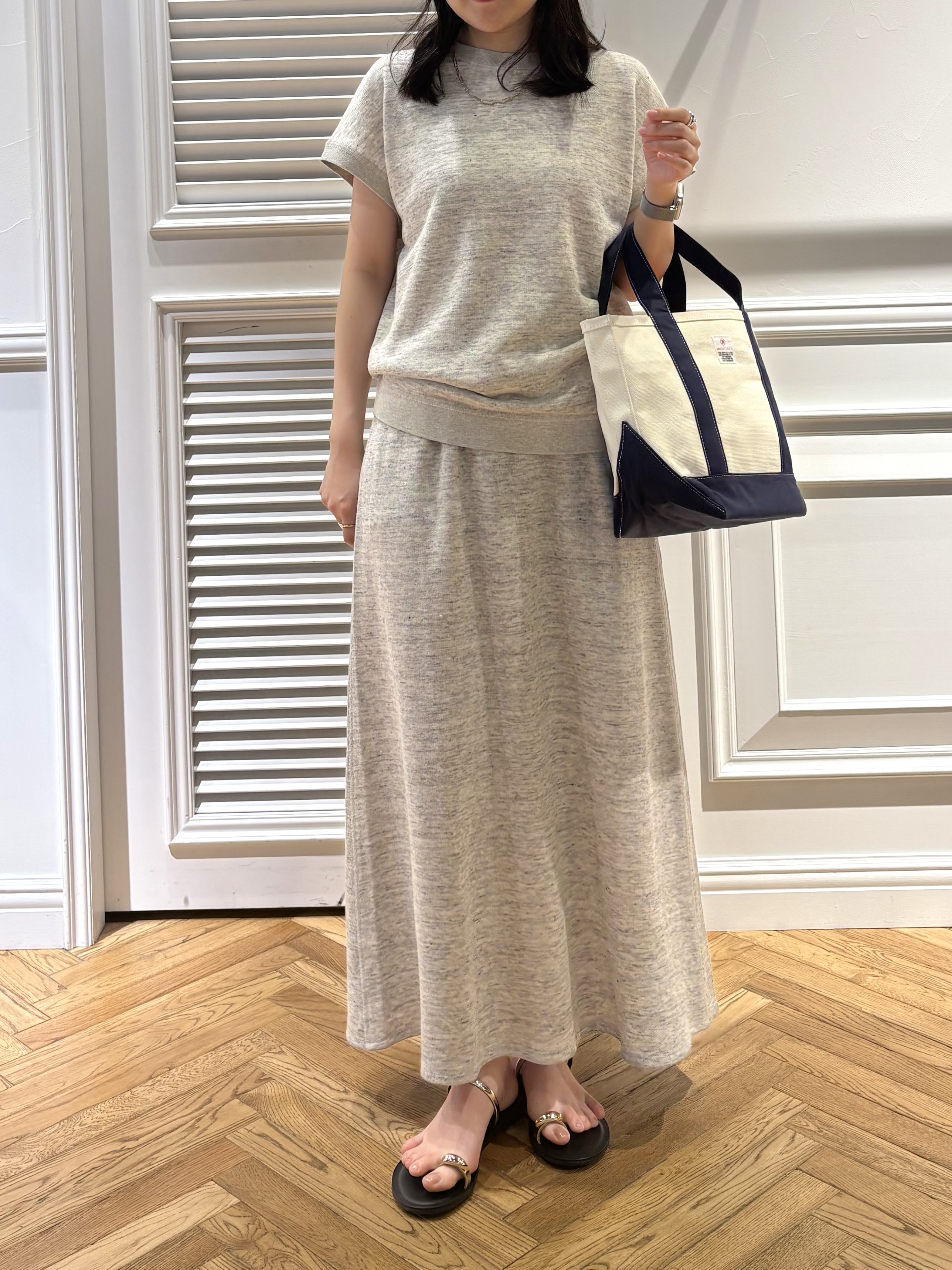 cocoさんの「DRESSTERIOR｜◆【ウォッシャブル／セットアップ可】リネン混裏毛フレンチプルオーバー」を使ったコーディネート