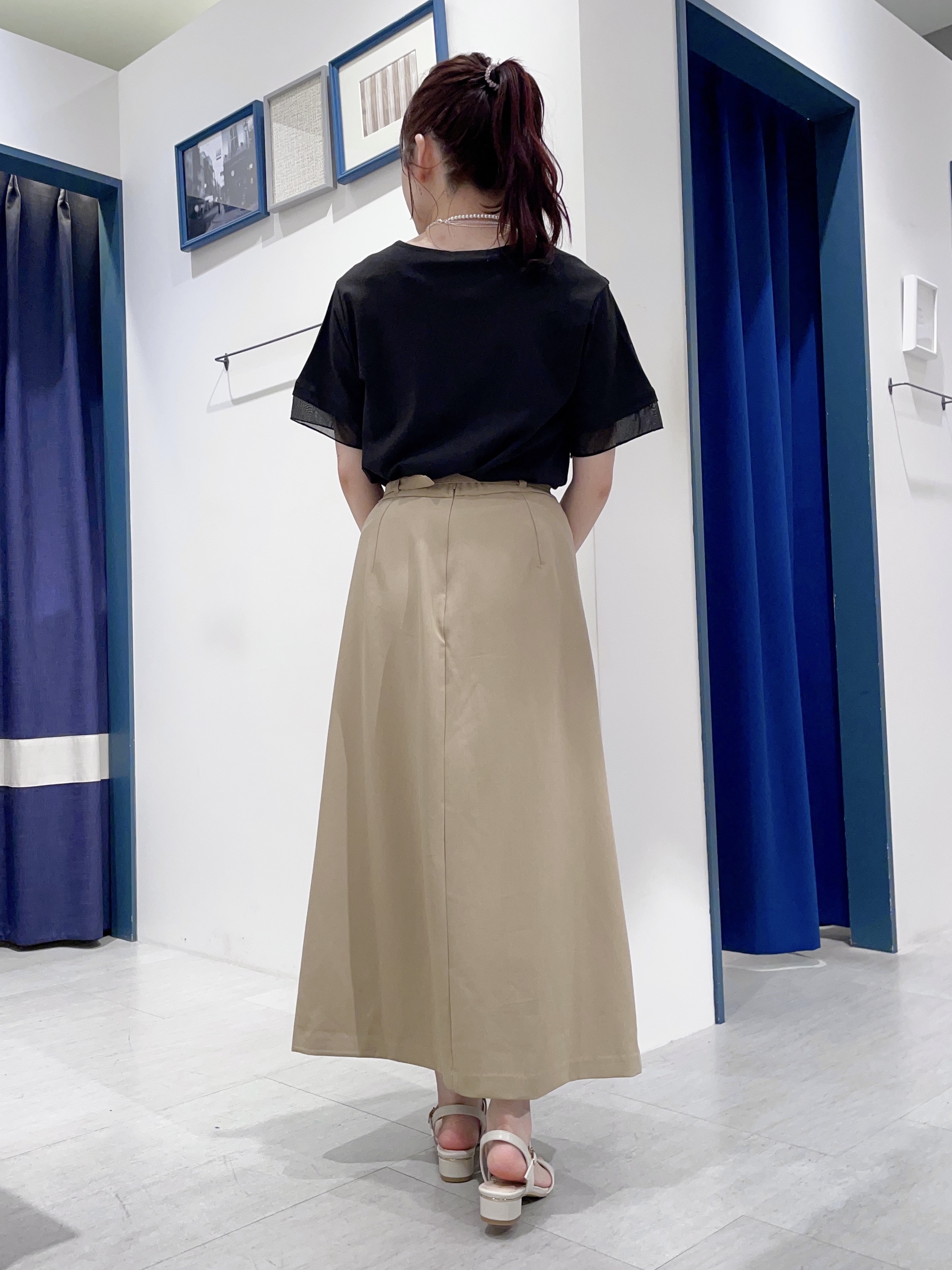 haruさんの「grove｜【二の腕カバー/UVカット】袖口シアースクエアネックTシャツ」を使ったコーディネート