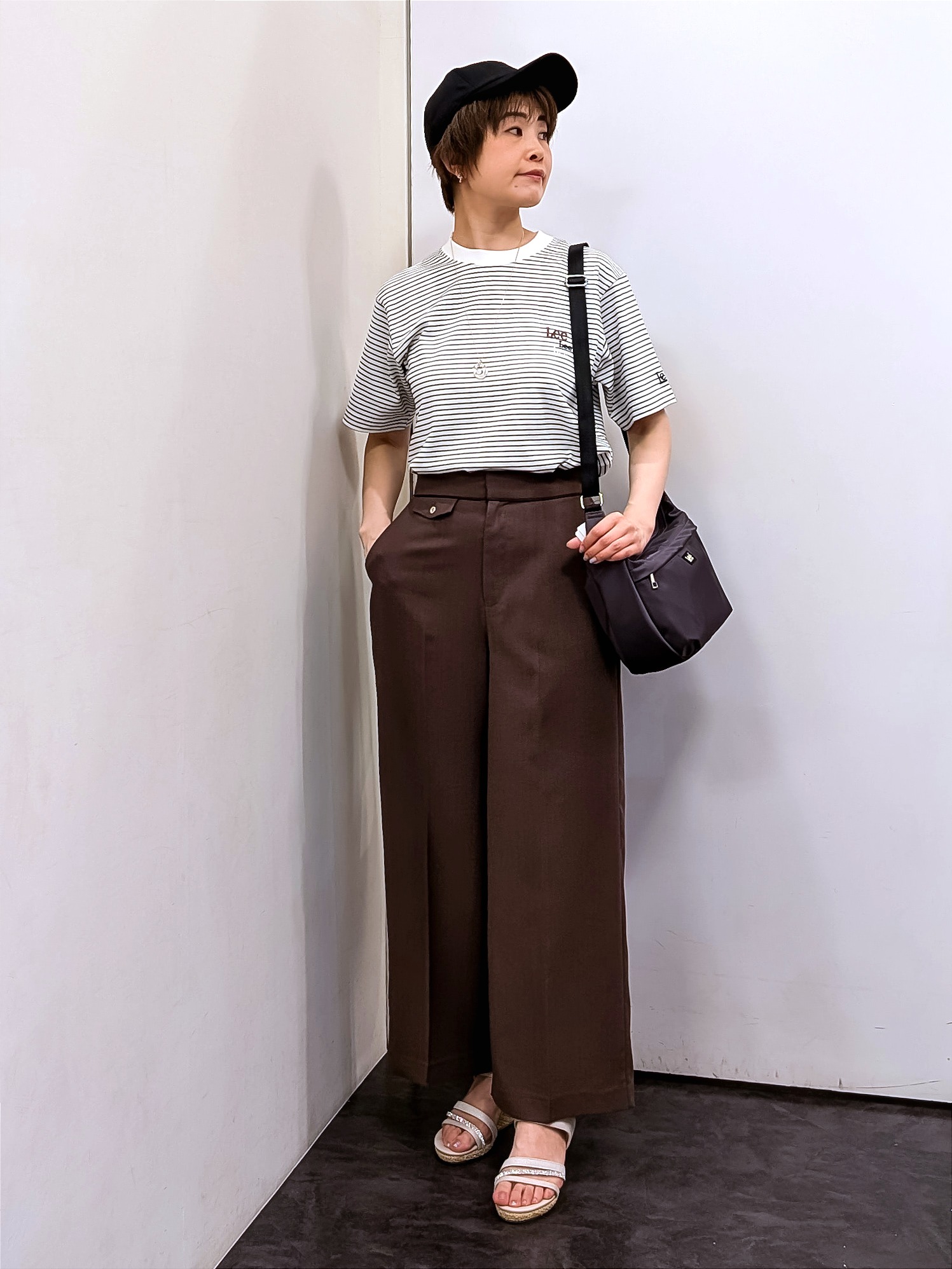 やまちゃんさんの「grove｜【洗濯機OK/ひんやり】軽く羽織れるハーフスリーブジャケット」を使ったコーディネート