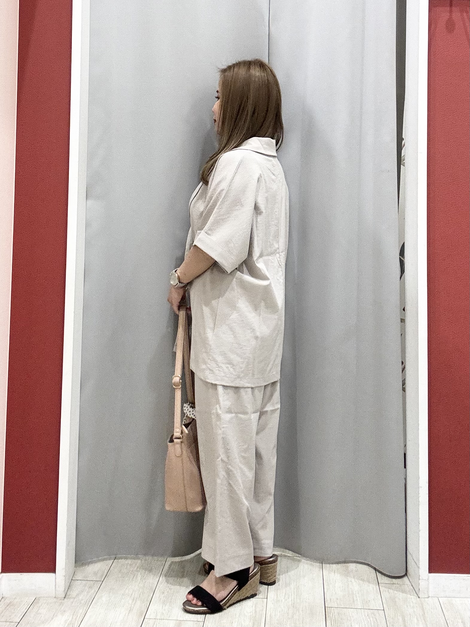 shioさんの「SHOO･LA･RUE｜【高レビュー/洗濯機可/セットアップ可】軽凛(かろりん) 半袖ジャケット」を使ったコーディネート