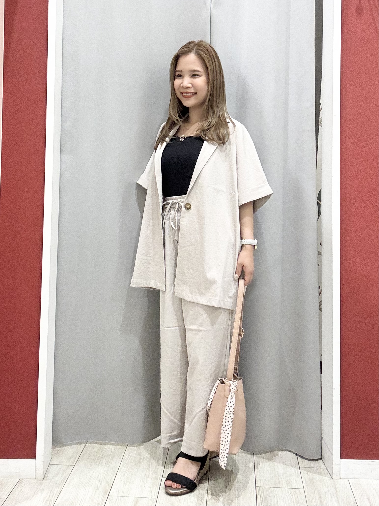 shioさんの「SHOO･LA･RUE｜【高レビュー/洗濯機可/セットアップ可】軽凛(かろりん) 半袖ジャケット」を使ったコーディネート