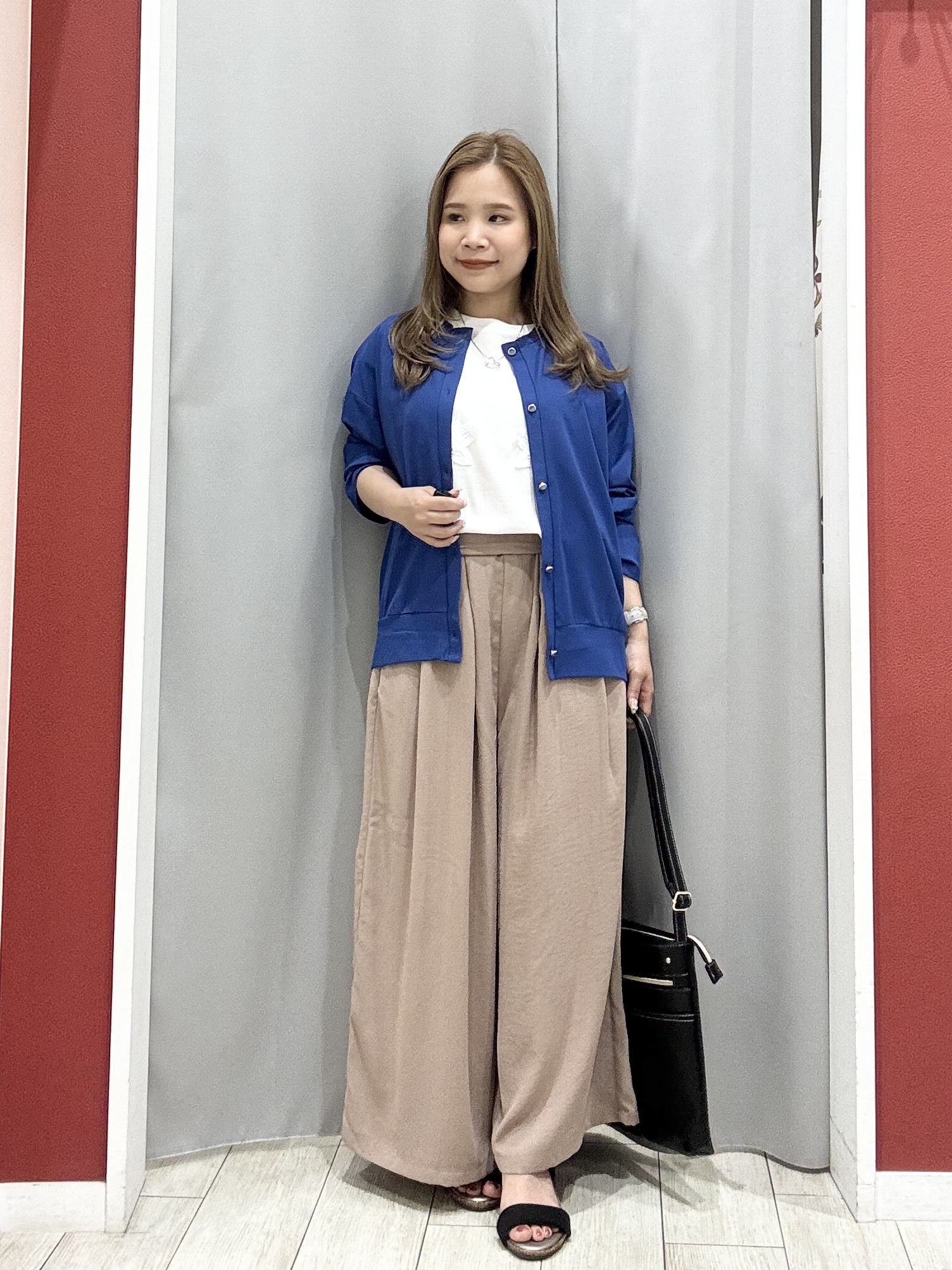shioさんの「SHOO･LA･RUE｜【UV/S-LL】着ごこちなめらか カノコ編みカーディガン」を使ったコーディネート
