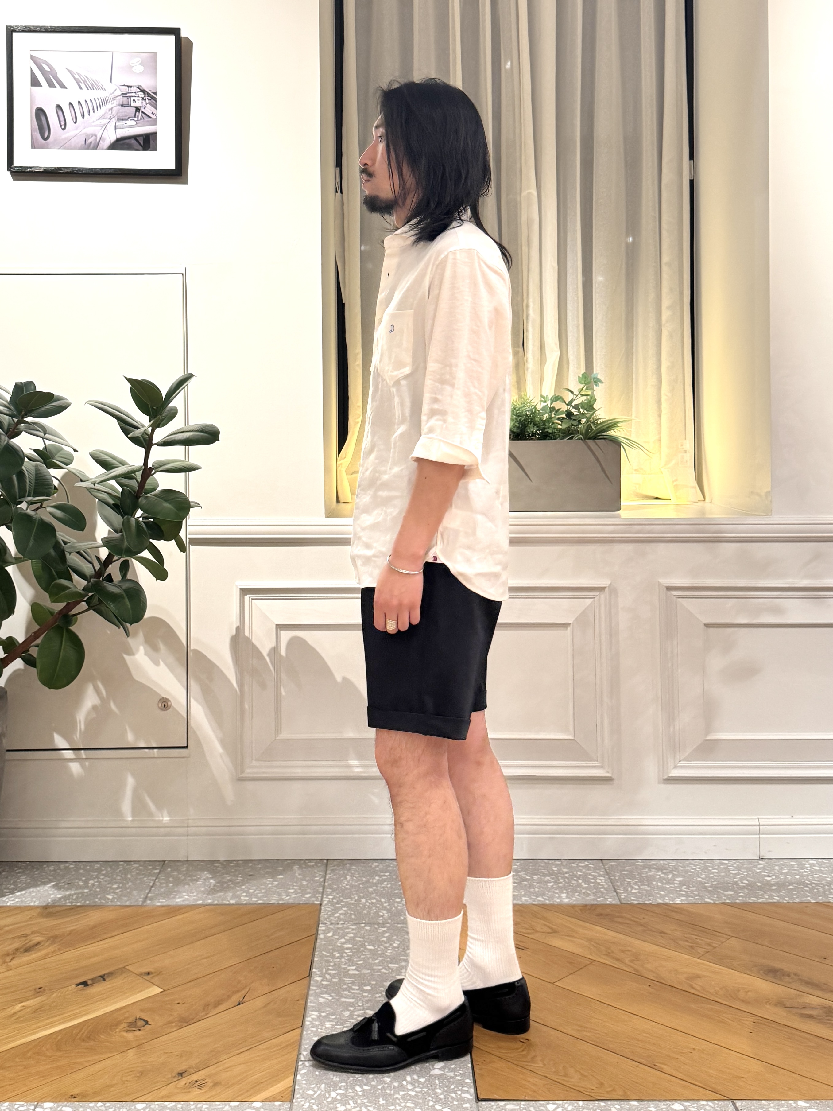 kawarataniさんの「DRESSTERIOR｜バイオリネン スリークオーターシャツ」を使ったコーディネート