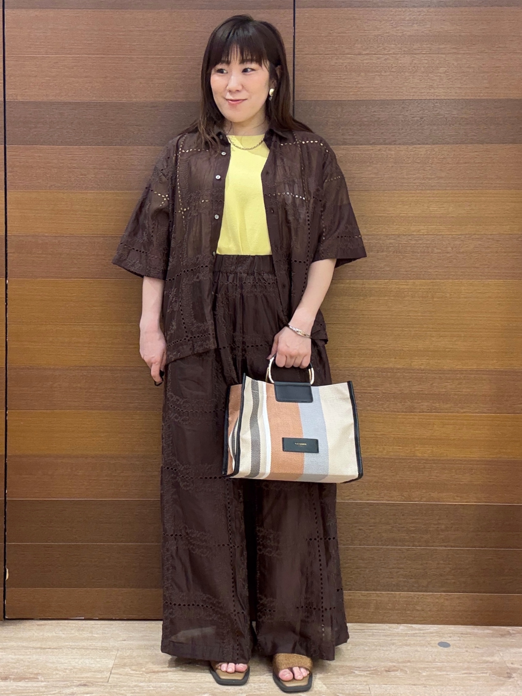 maichiさんの「OPAQUE.CLIP｜刺繍ハーフスリーブシャツ／セットアップ対応可【洗濯機OK】」を使ったコーディネート