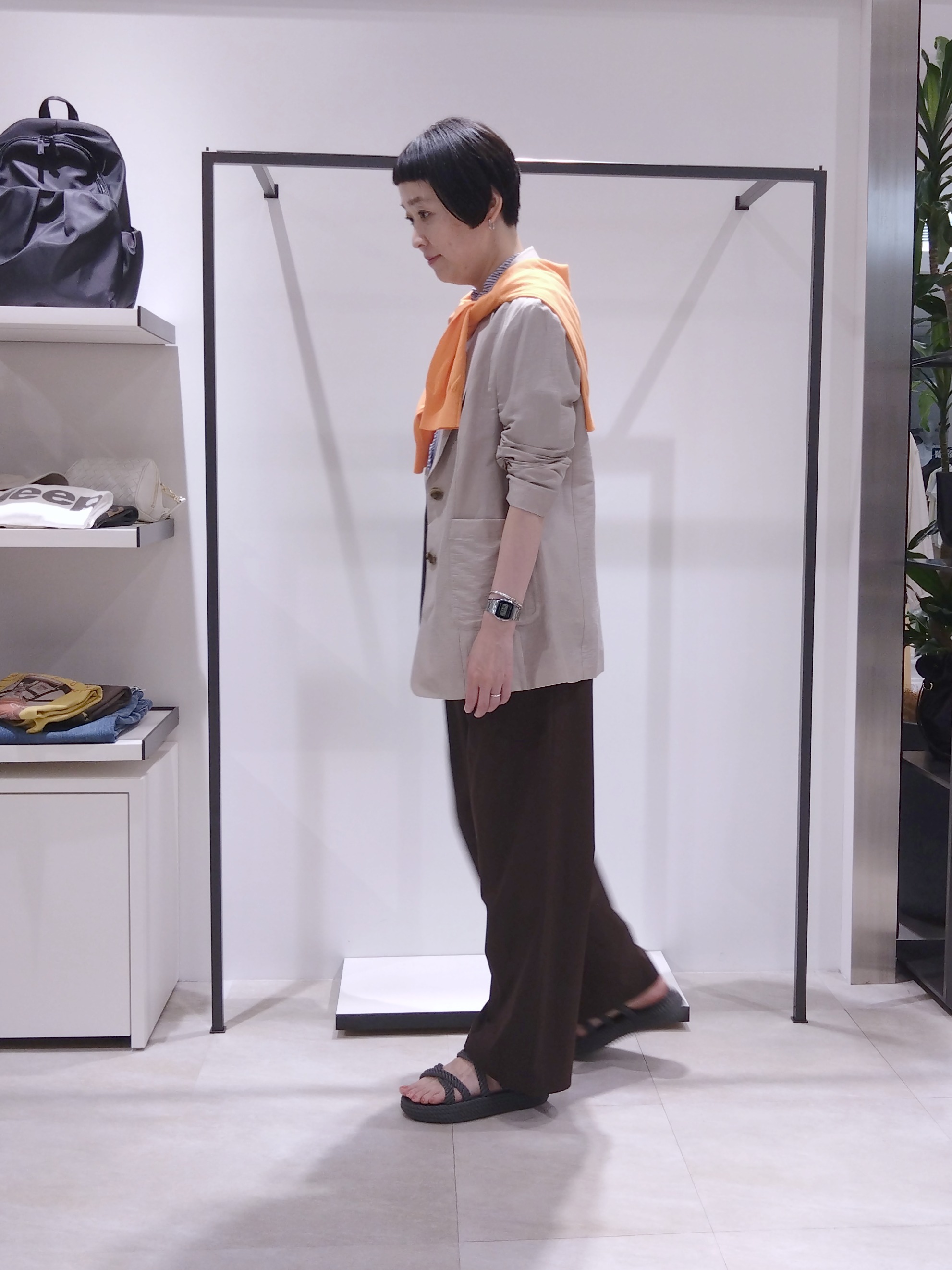 まちこさんの「UNTITLED｜◆【程よいシアー感/洗える】エアリーバイオジャケット」を使ったコーディネート