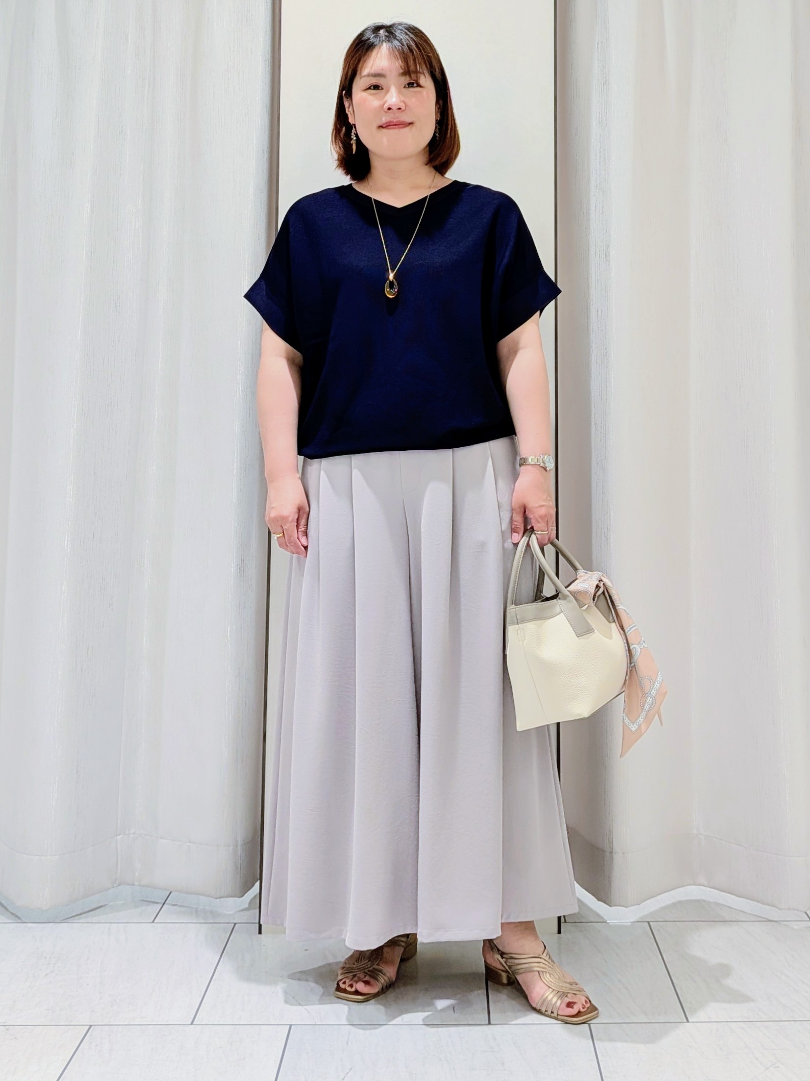 Onumaさんの「UNTITLED｜【接触冷感/はっ水/セットアップ可】リラクシーガウチョパンツ」を使ったコーディネート