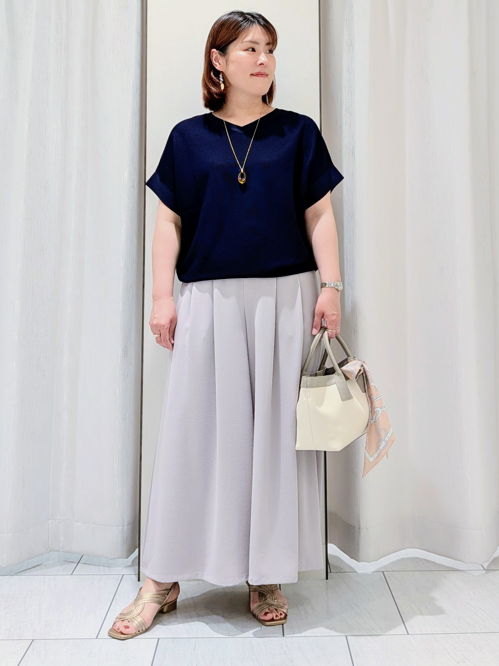 Onumaさんの「UNTITLED｜【接触冷感/はっ水/セットアップ可】リラクシーガウチョパンツ」を使ったコーディネート