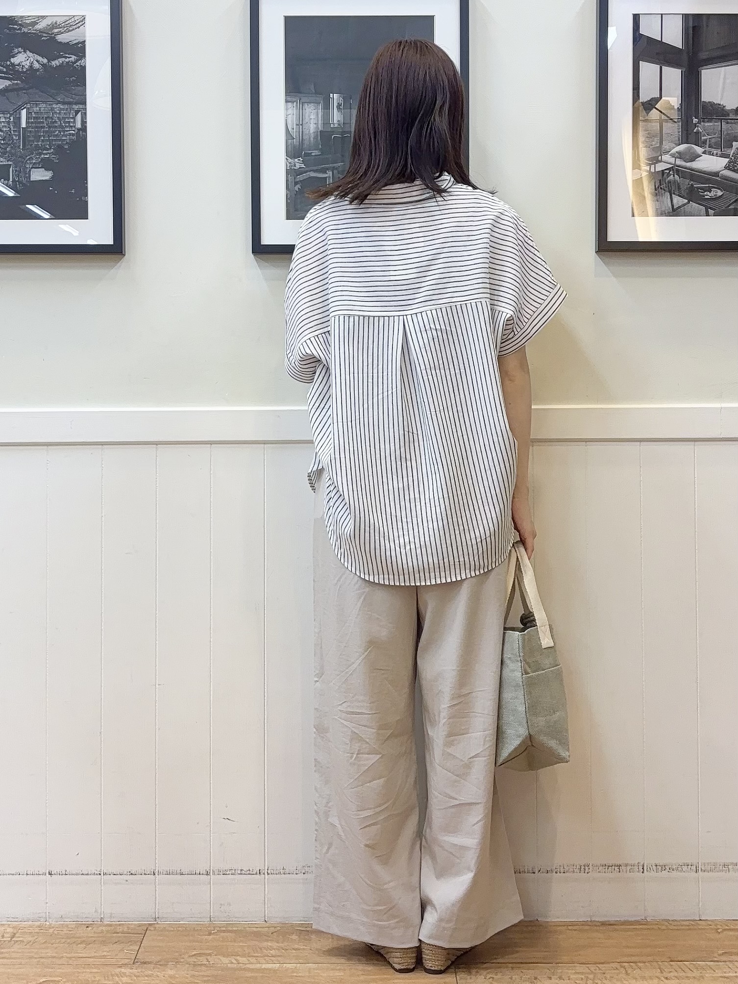 えぬさんの「SHOO･LA･RUE｜【UV/吸水速乾/抗菌防臭】インせず着られる フレンチリネンスキッパーシャツ」を使ったコーディネート
