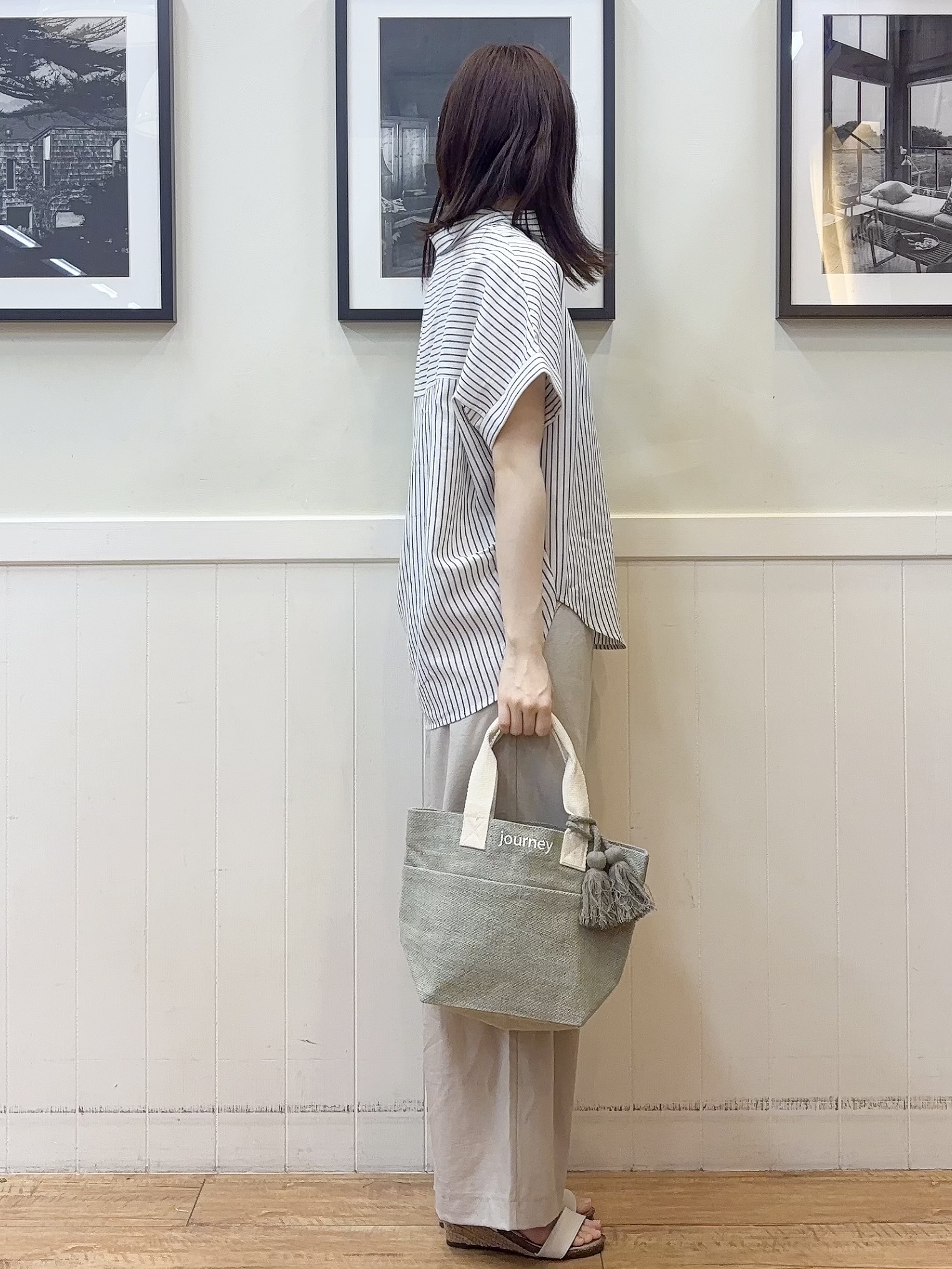 えぬさんの「SHOO･LA･RUE｜【UV/吸水速乾/抗菌防臭】インせず着られる フレンチリネンスキッパーシャツ」を使ったコーディネート