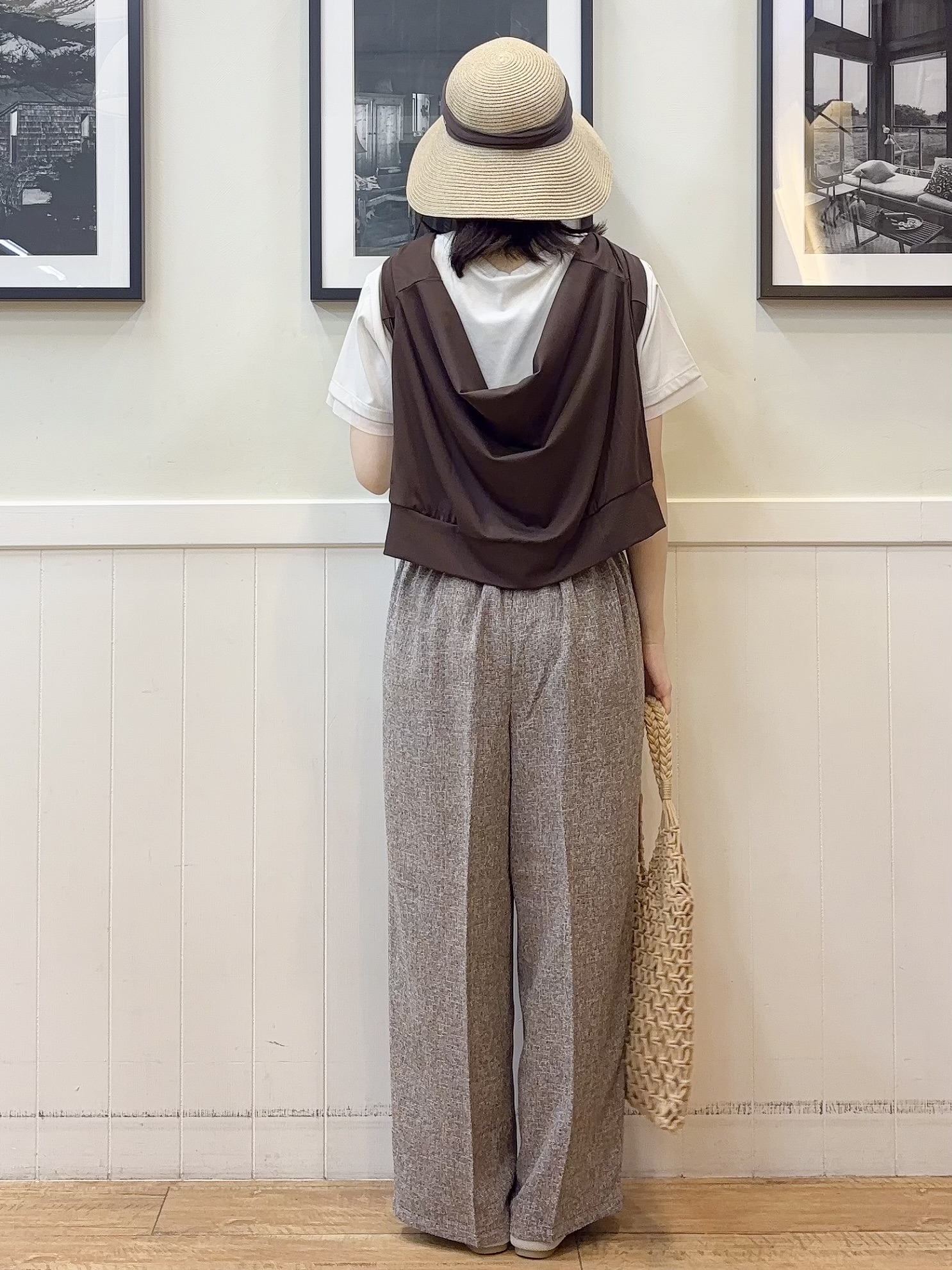 えぬさんの「SHOO･LA･RUE｜【ひんやり/S-LL/洗濯機可】色・柄選べる お袖チュールレイヤード プリントアソートTシャツ」を使ったコーディネート