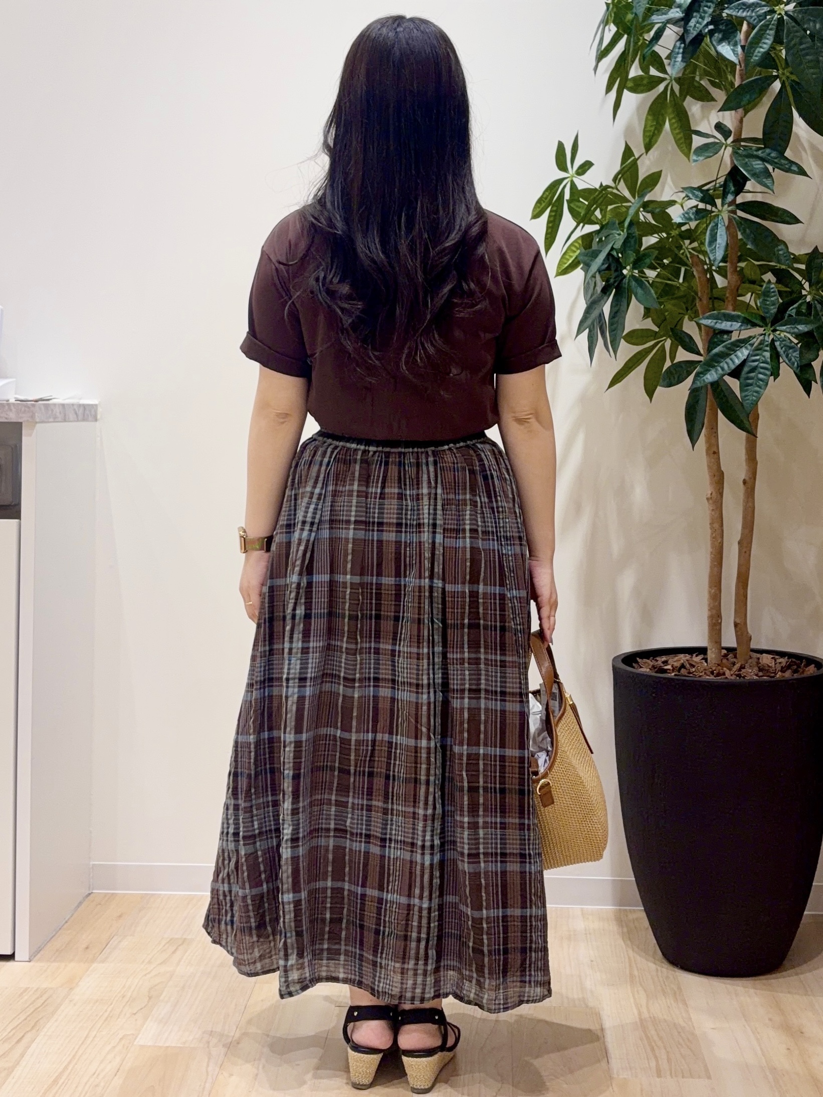 minamiさんの「grove｜【UVカット/接触冷感】プリントアソート5分袖Tシャツ」を使ったコーディネート