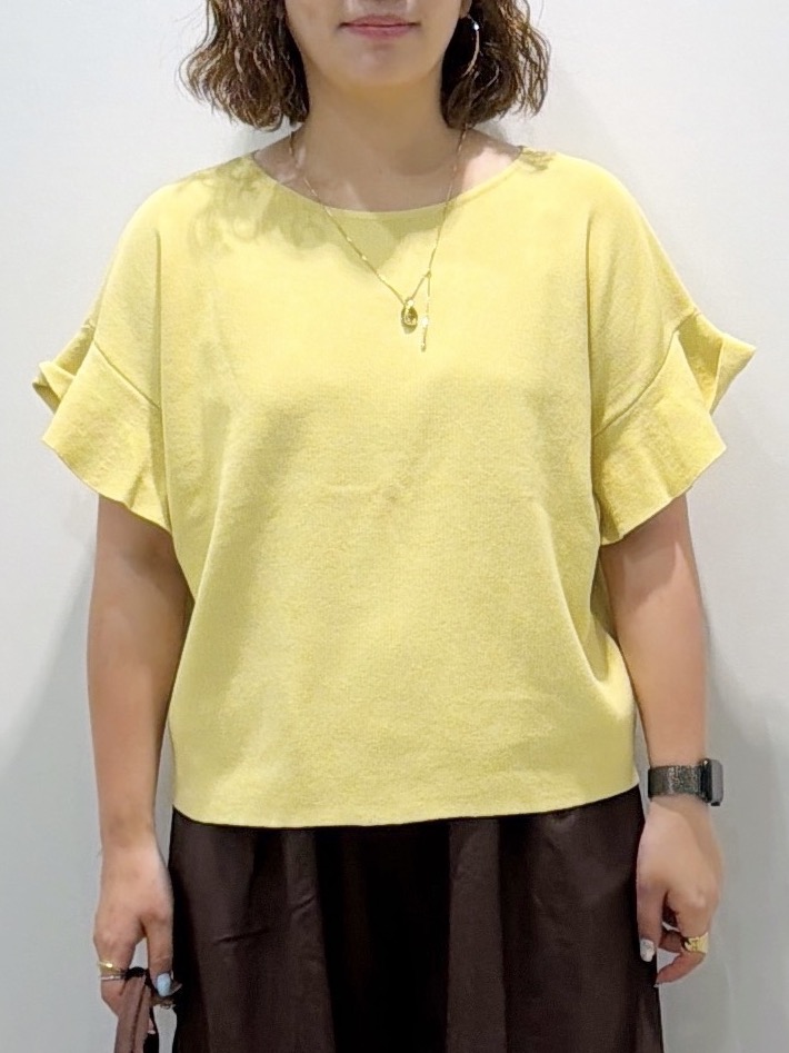sumicaさんの「OPAQUE.CLIP｜【UV／遮熱性】フリルスリーブニット《7col／洗濯機OK》」を使ったコーディネート
