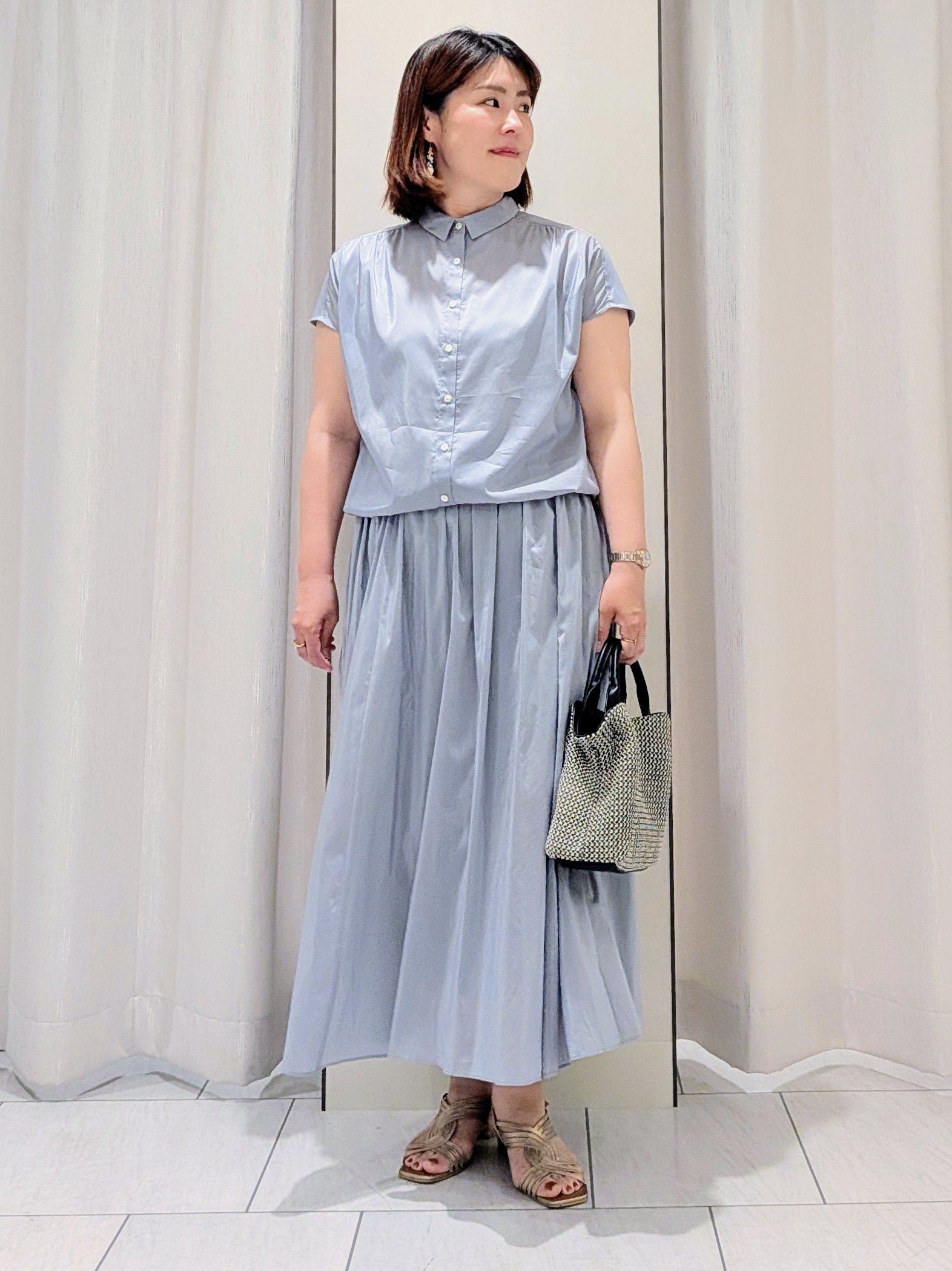Onumaさんの「UNTITLED｜【セットアップ可/軽量/清涼感】ローンギャザーブラウス」を使ったコーディネート