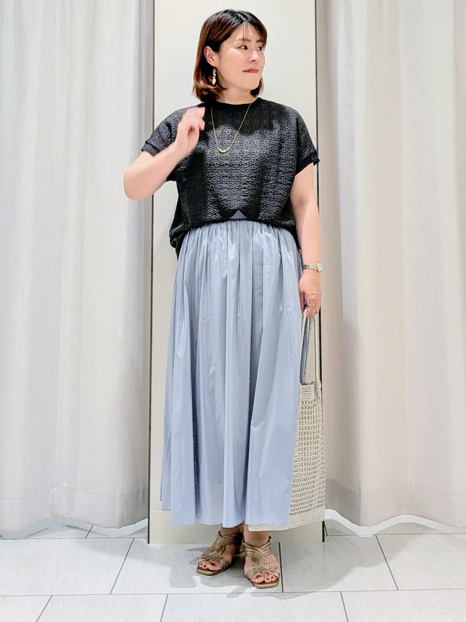 Onumaさんの「UNTITLED｜【セットアップ可/軽量/清涼感】ローンギャザーブラウス」を使ったコーディネート