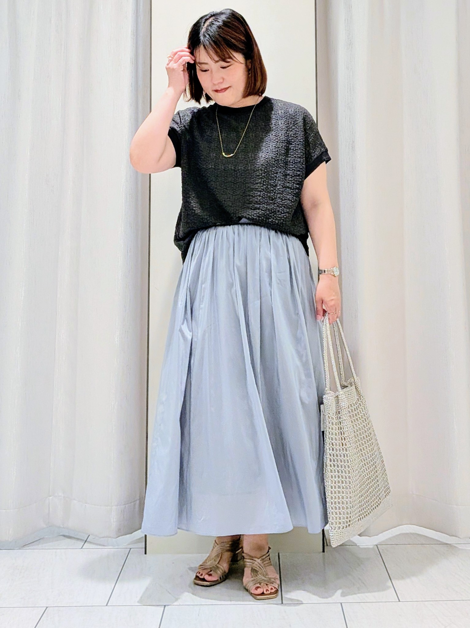 Onumaさんの「UNTITLED｜【セットアップ可/軽量/清涼感】ローンギャザーブラウス」を使ったコーディネート