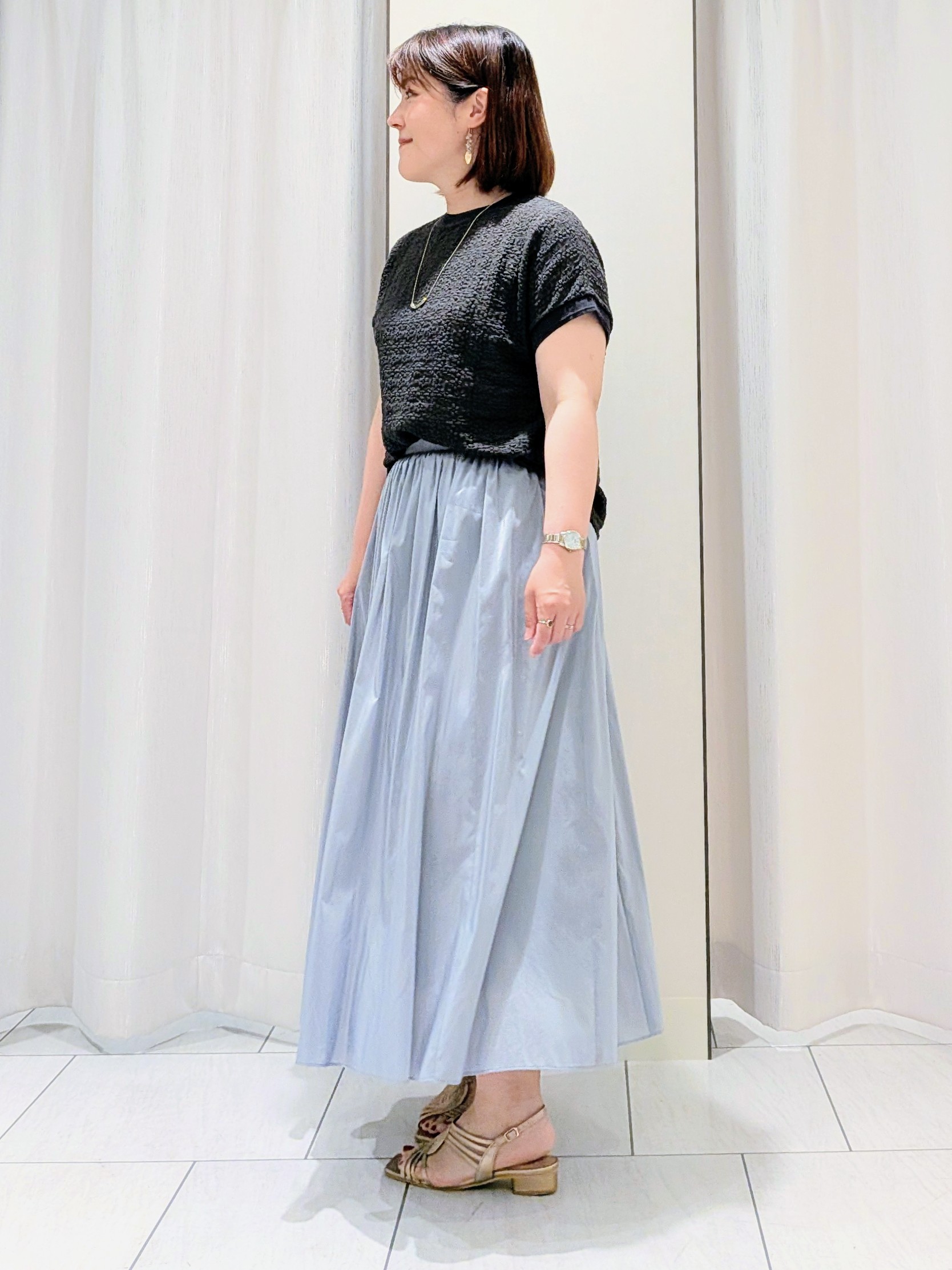 Onumaさんの「UNTITLED｜【セットアップ可/軽量/清涼感】ローンギャザーブラウス」を使ったコーディネート