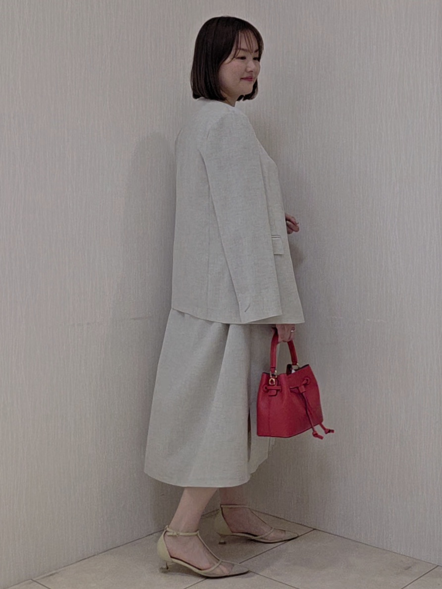 naokoさんの「UNTITLED｜◆【さらりと快適/セットアップ可/UV/接触冷感】スラブカラーレスジャケット」を使ったコーディネート